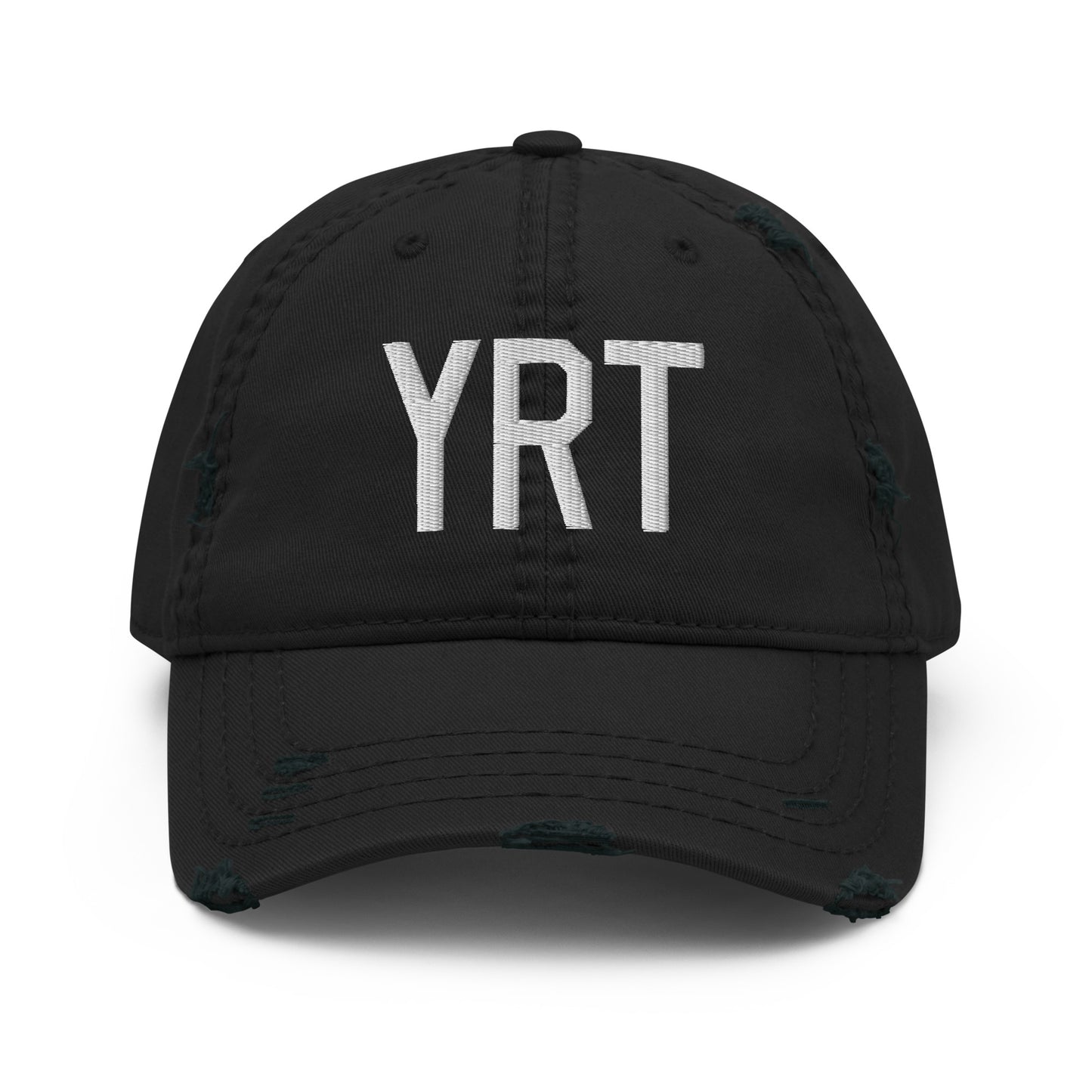 Airport Code Distressed Hat - White • YRT Rankin Inlet • YHM Designs - Image 10