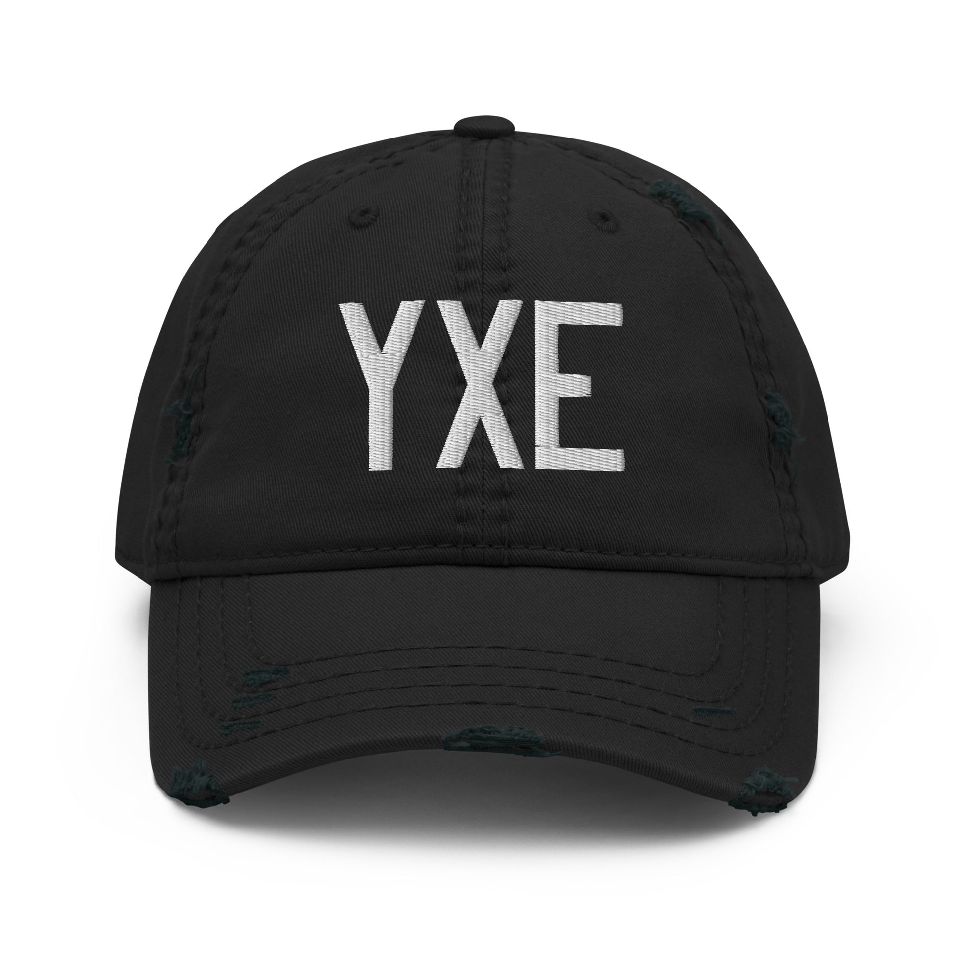 Airport Code Distressed Hat - White • YXE Saskatoon • YHM Designs - Image 10