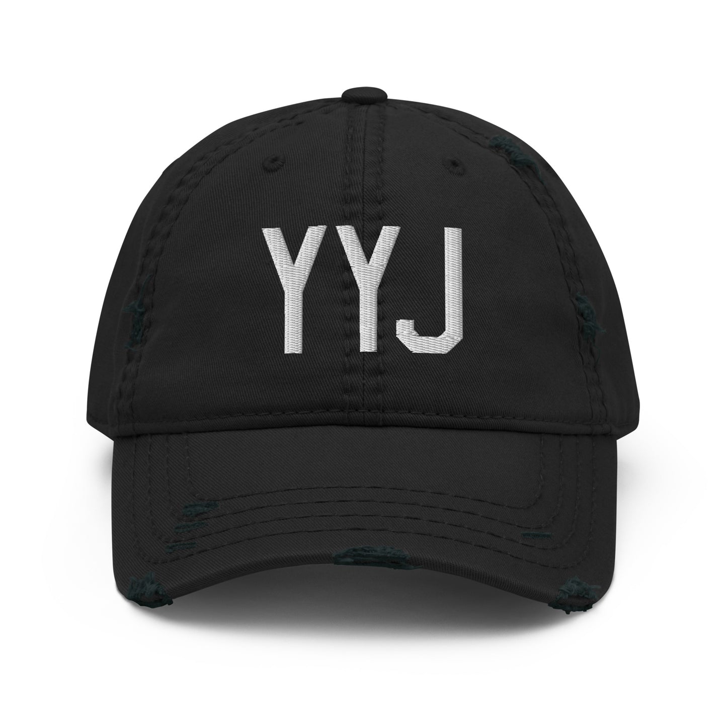 Airport Code Distressed Hat - White • YYJ Victoria • YHM Designs - Image 10