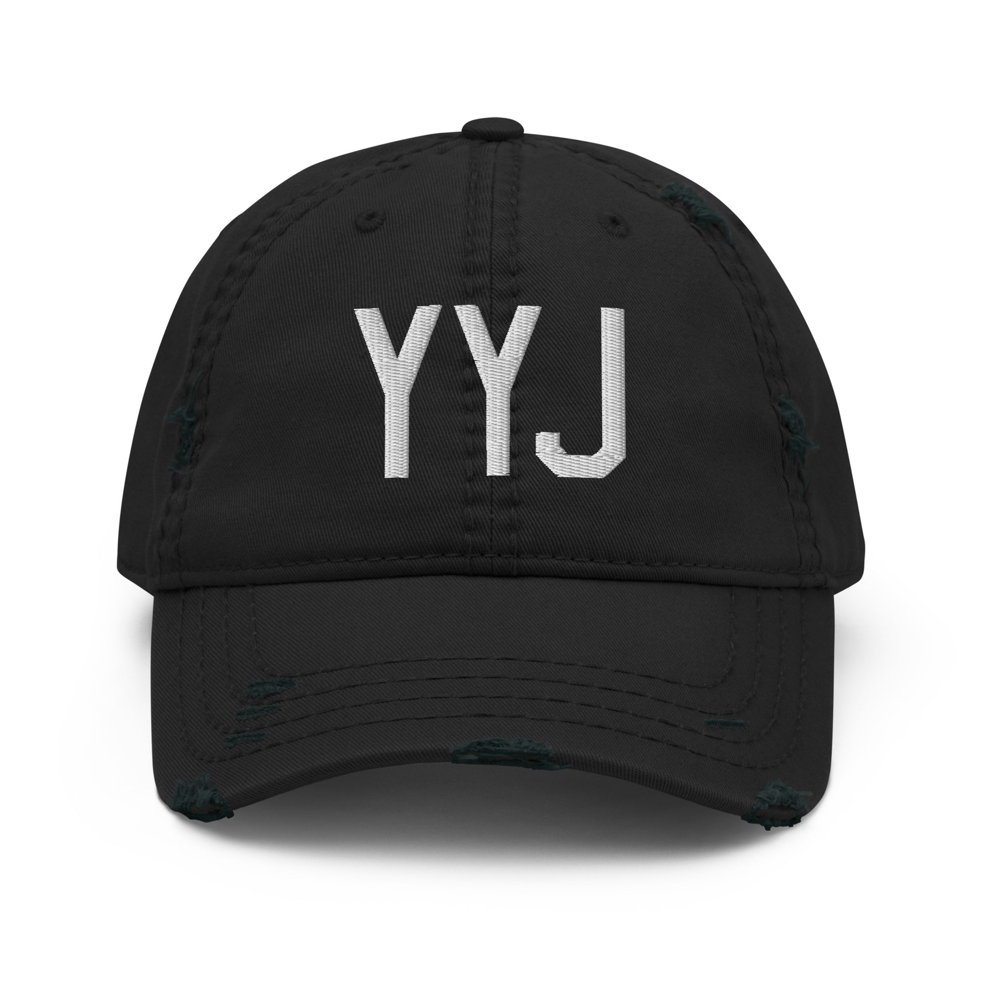 Airport Code Distressed Hat - White • YYJ Victoria • YHM Designs - Image 10