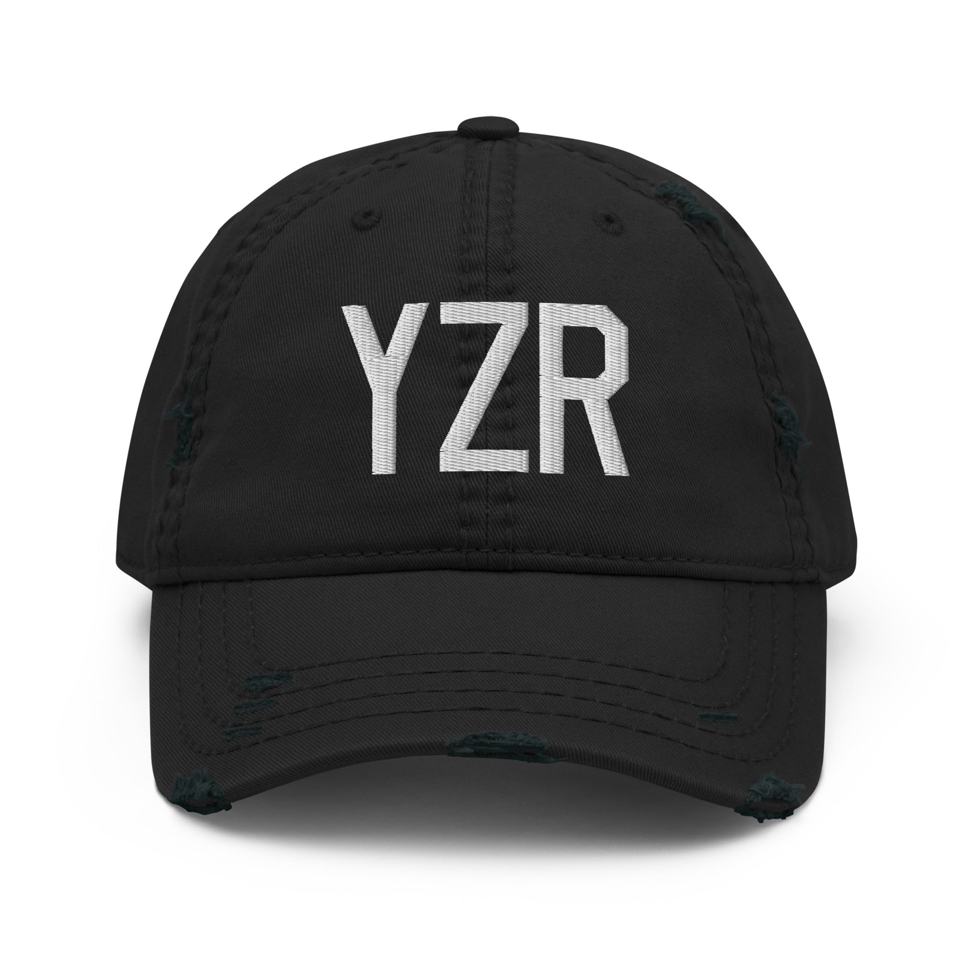 Airport Code Distressed Hat - White • YZR Sarnia • YHM Designs - Image 10