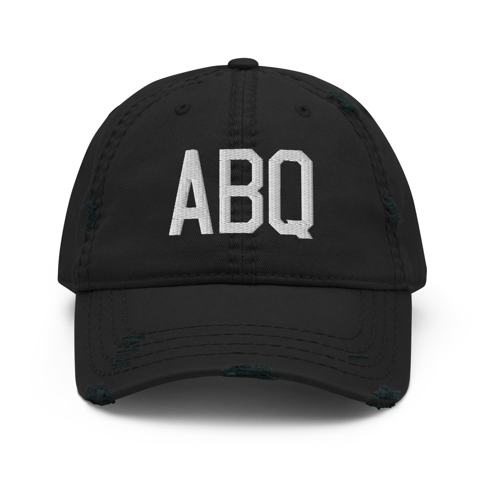 Airport Code Distressed Hat - White • ABQ Albuquerque • YHM Designs - Image 10