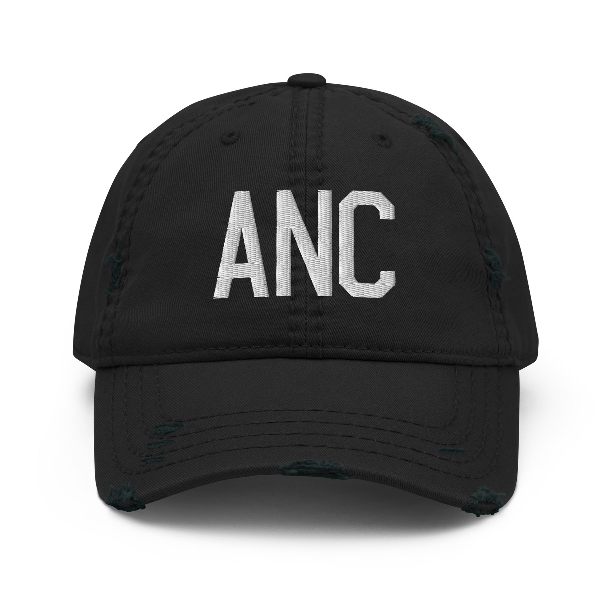 Airport Code Distressed Hat - White • ANC Anchorage • YHM Designs - Image 10