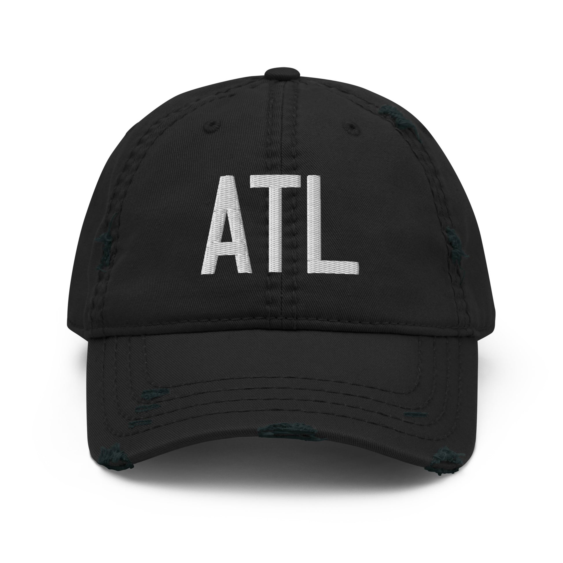 Airport Code Distressed Hat - White • ATL Atlanta • YHM Designs - Image 10