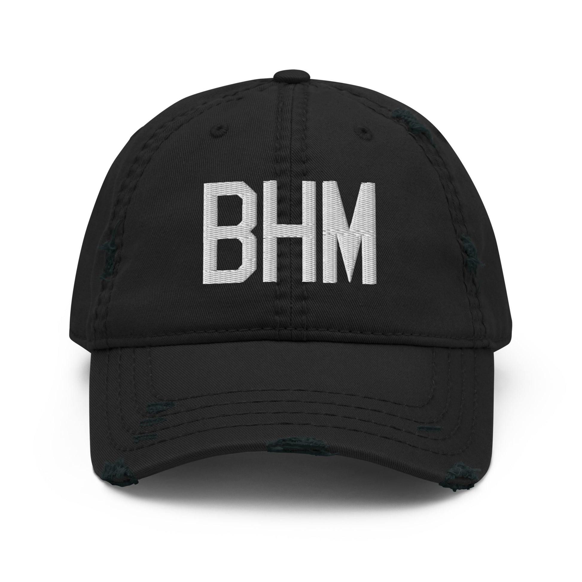 Airport Code Distressed Hat - White • BHM Birmingham • YHM Designs - Image 10