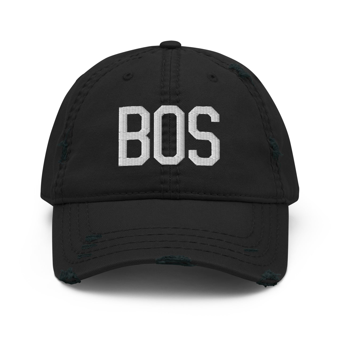 Airport Code Distressed Hat - White • BOS Boston • YHM Designs - Image 10