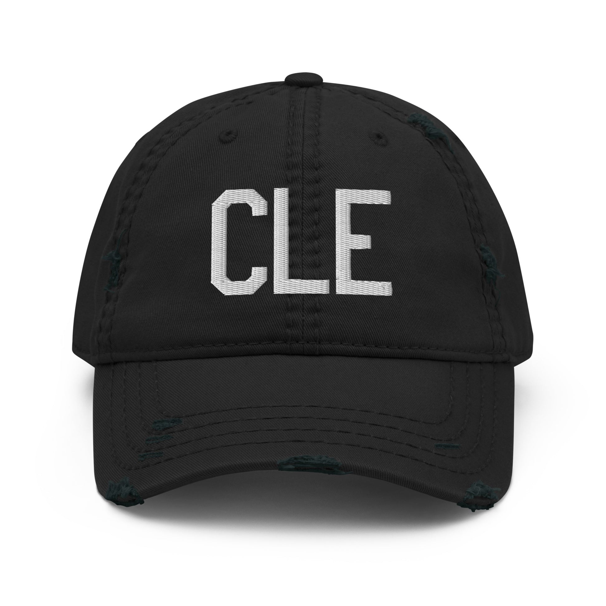 Airport Code Distressed Hat - White • CLE Cleveland • YHM Designs - Image 10