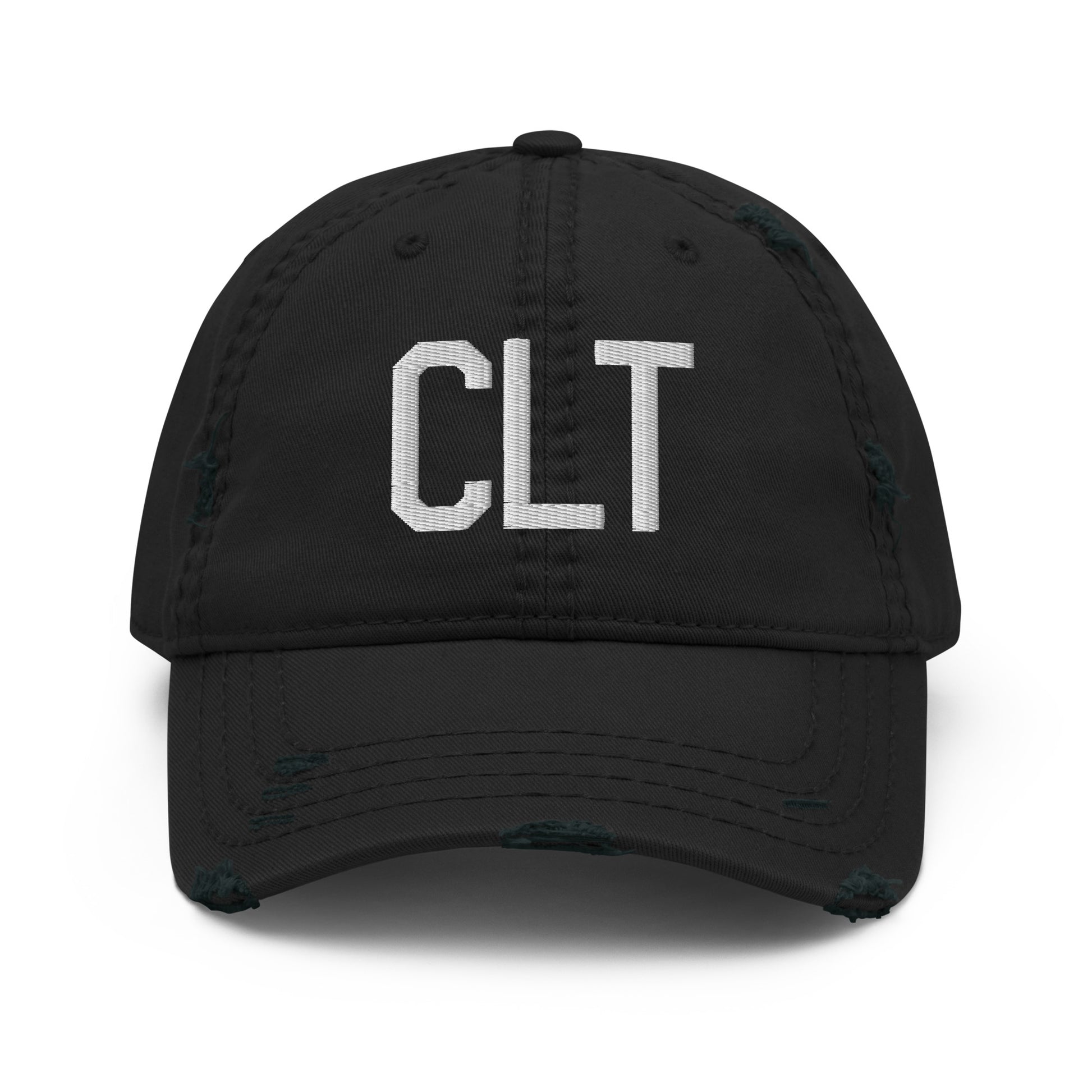 Airport Code Distressed Hat - White • CLT Charlotte • YHM Designs - Image 10
