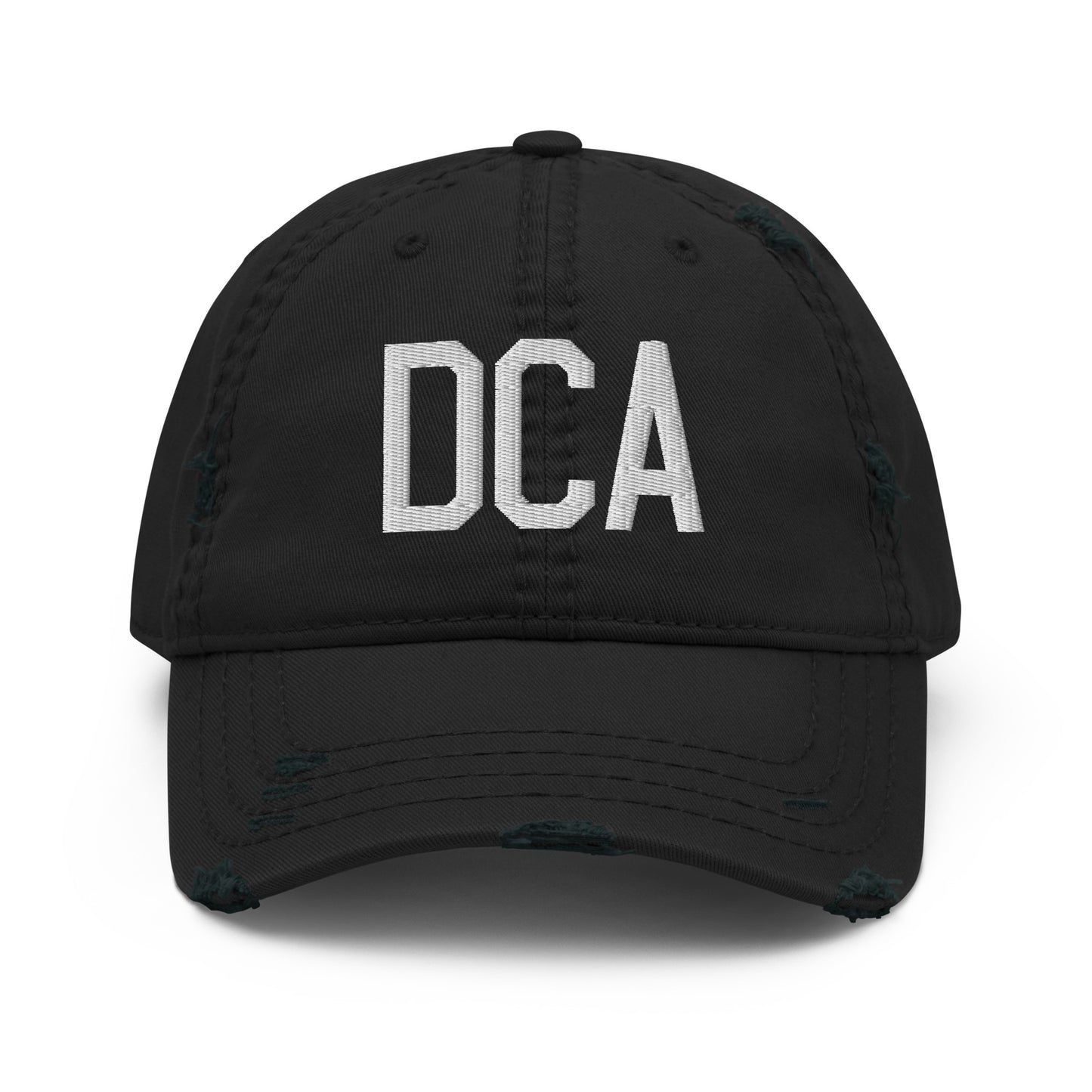 Airport Code Distressed Hat - White • DCA Washington • YHM Designs - Image 10