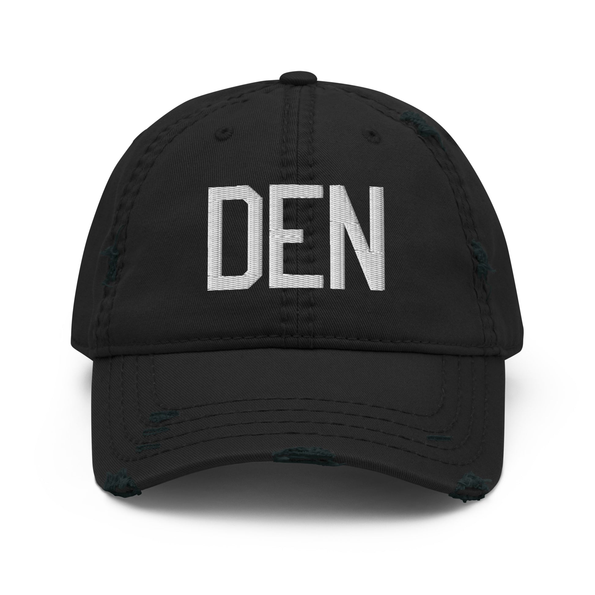 Airport Code Distressed Hat - White • DEN Denver • YHM Designs - Image 10