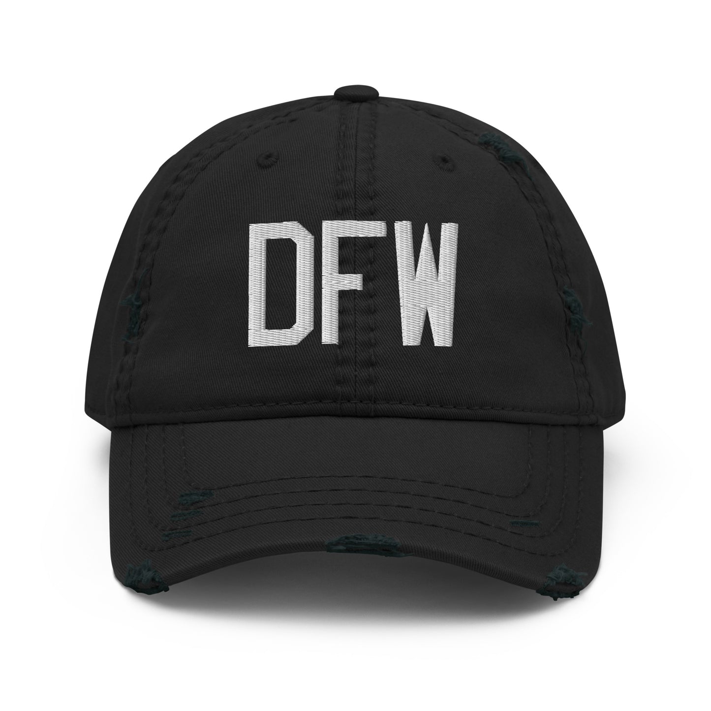 Airport Code Distressed Hat - White • DFW Dallas • YHM Designs - Image 10