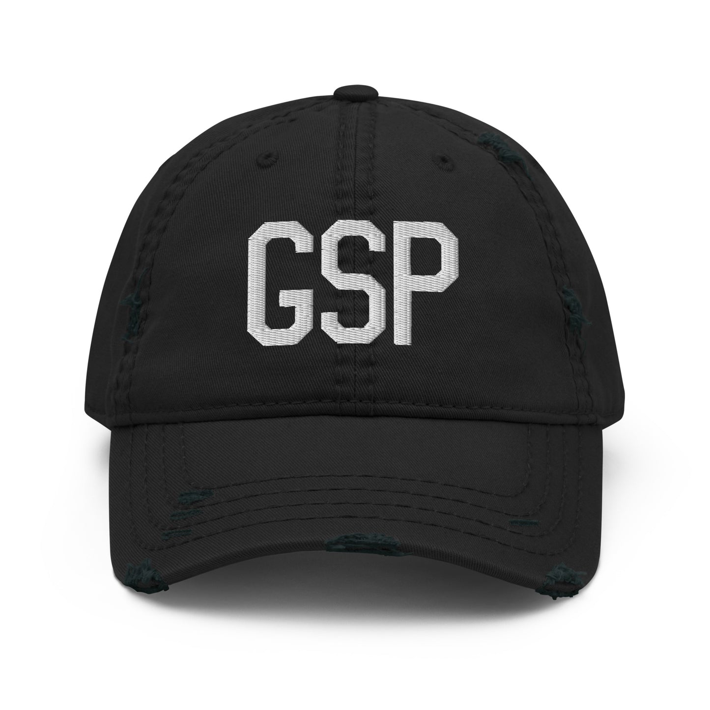 Airport Code Distressed Hat - White • GSP Greenville-Spartanburg • YHM Designs - Image 10