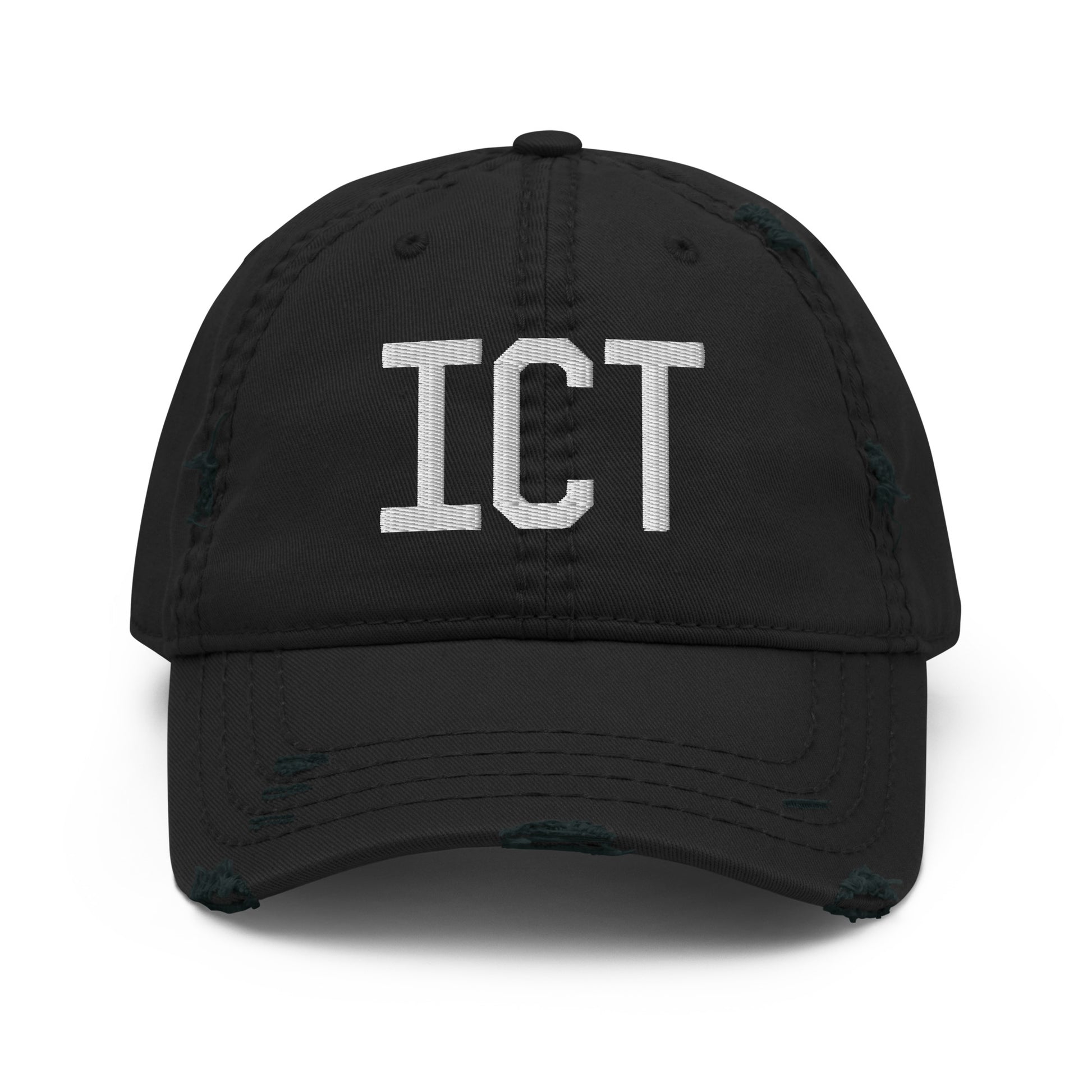 Airport Code Distressed Hat - White • ICT Wichita • YHM Designs - Image 10