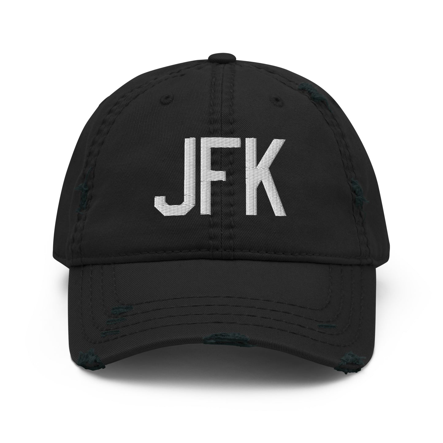 Airport Code Distressed Hat - White • JFK New York • YHM Designs - Image 10