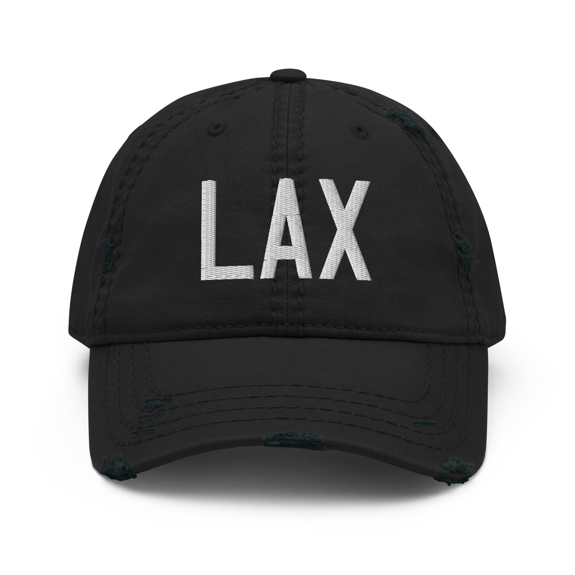Airport Code Distressed Hat - White • LAX Los Angeles • YHM Designs - Image 10
