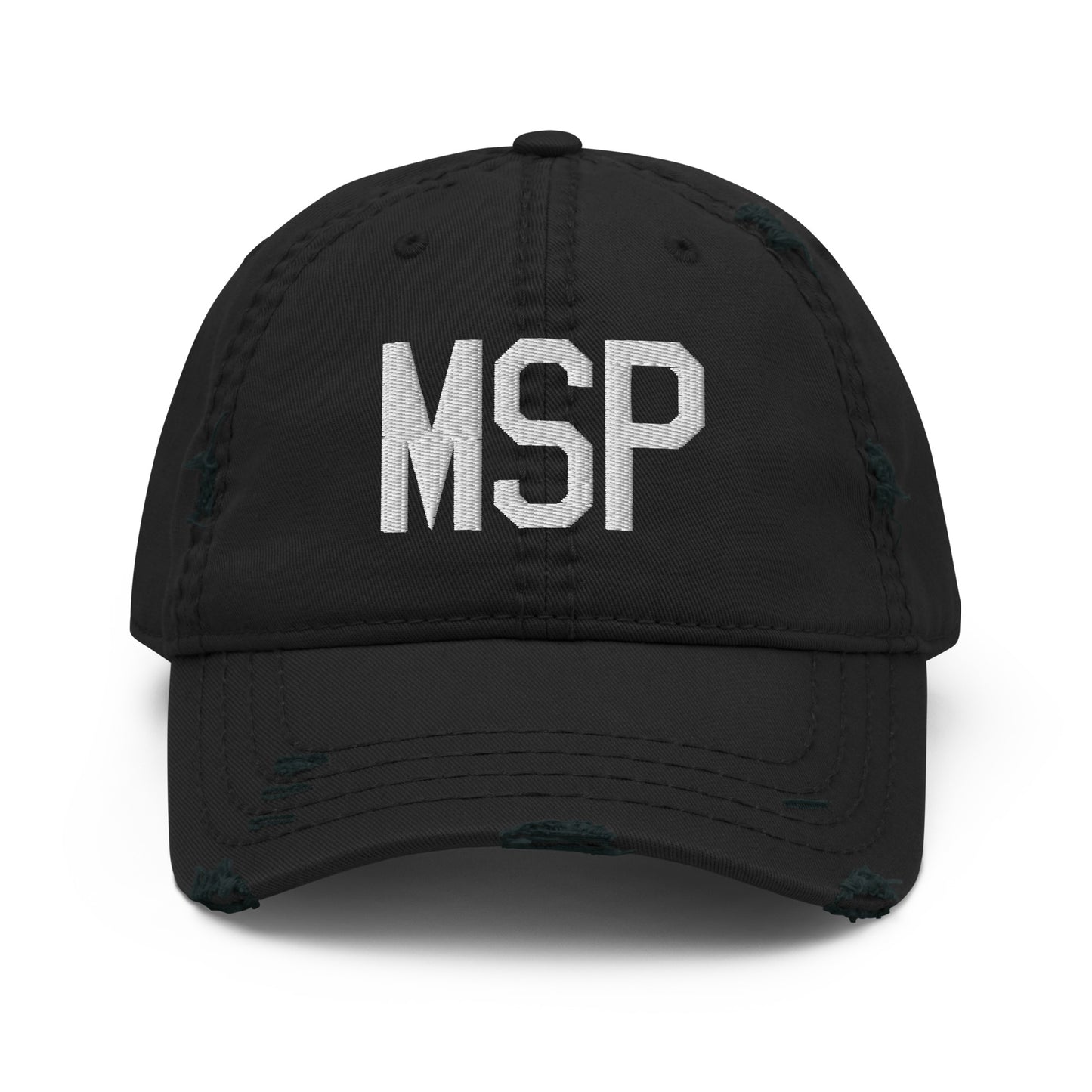 Airport Code Distressed Hat - White • MSP Minneapolis • YHM Designs - Image 10