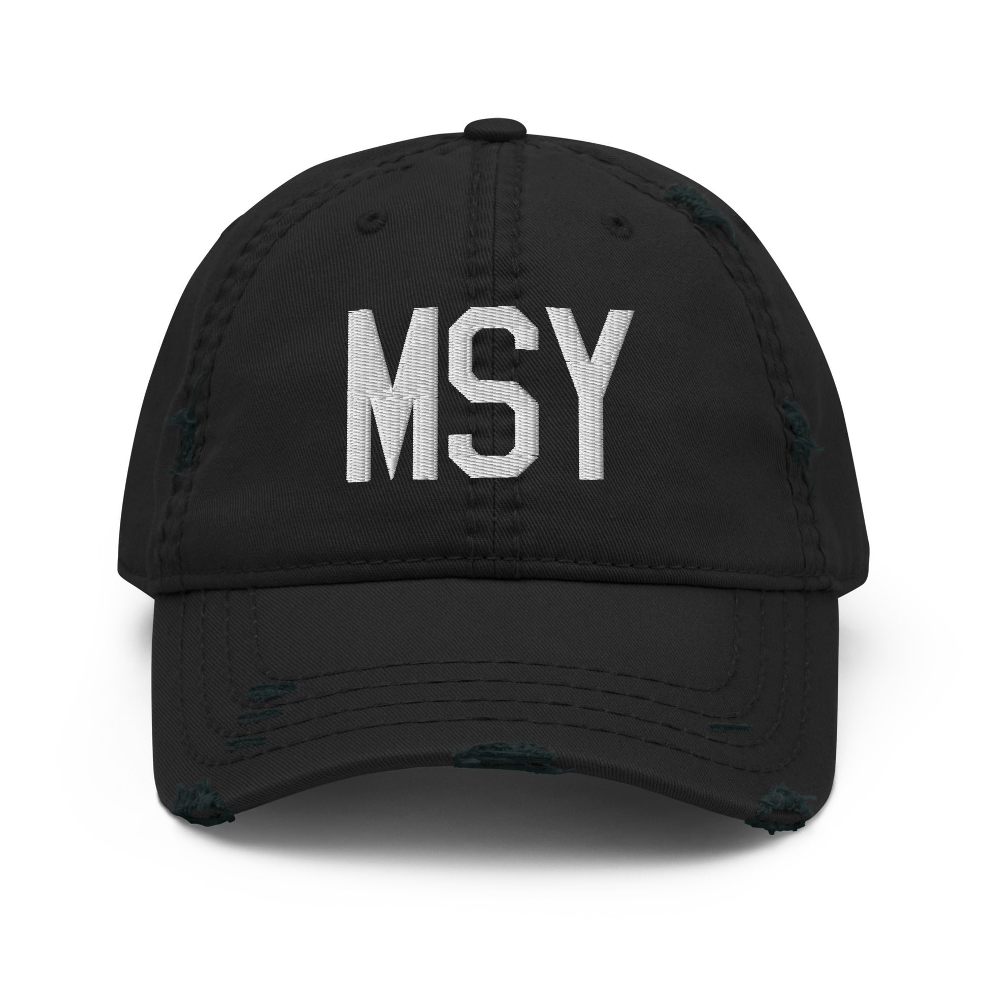 Airport Code Distressed Hat - White • MSY New Orleans • YHM Designs - Image 10