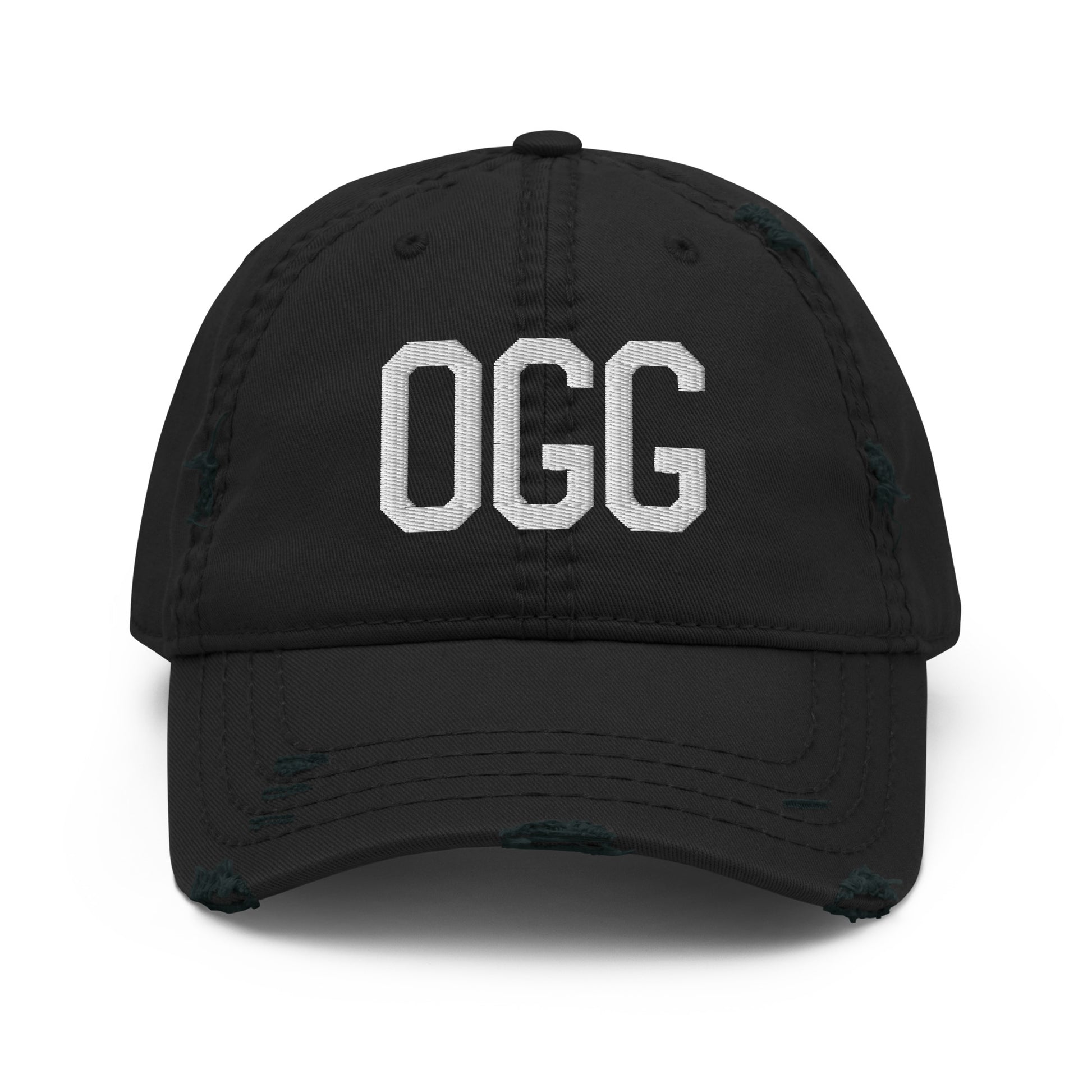 Airport Code Distressed Hat - White • OGG Maui • YHM Designs - Image 10