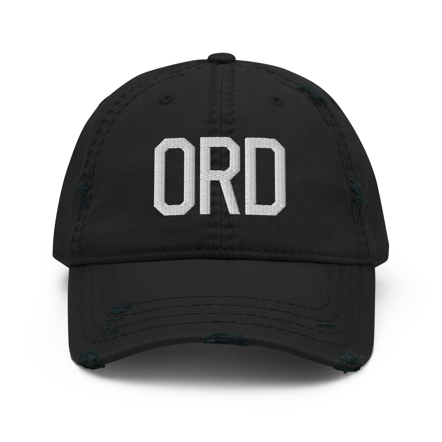 Airport Code Distressed Hat - White • ORD Chicago • YHM Designs - Image 10