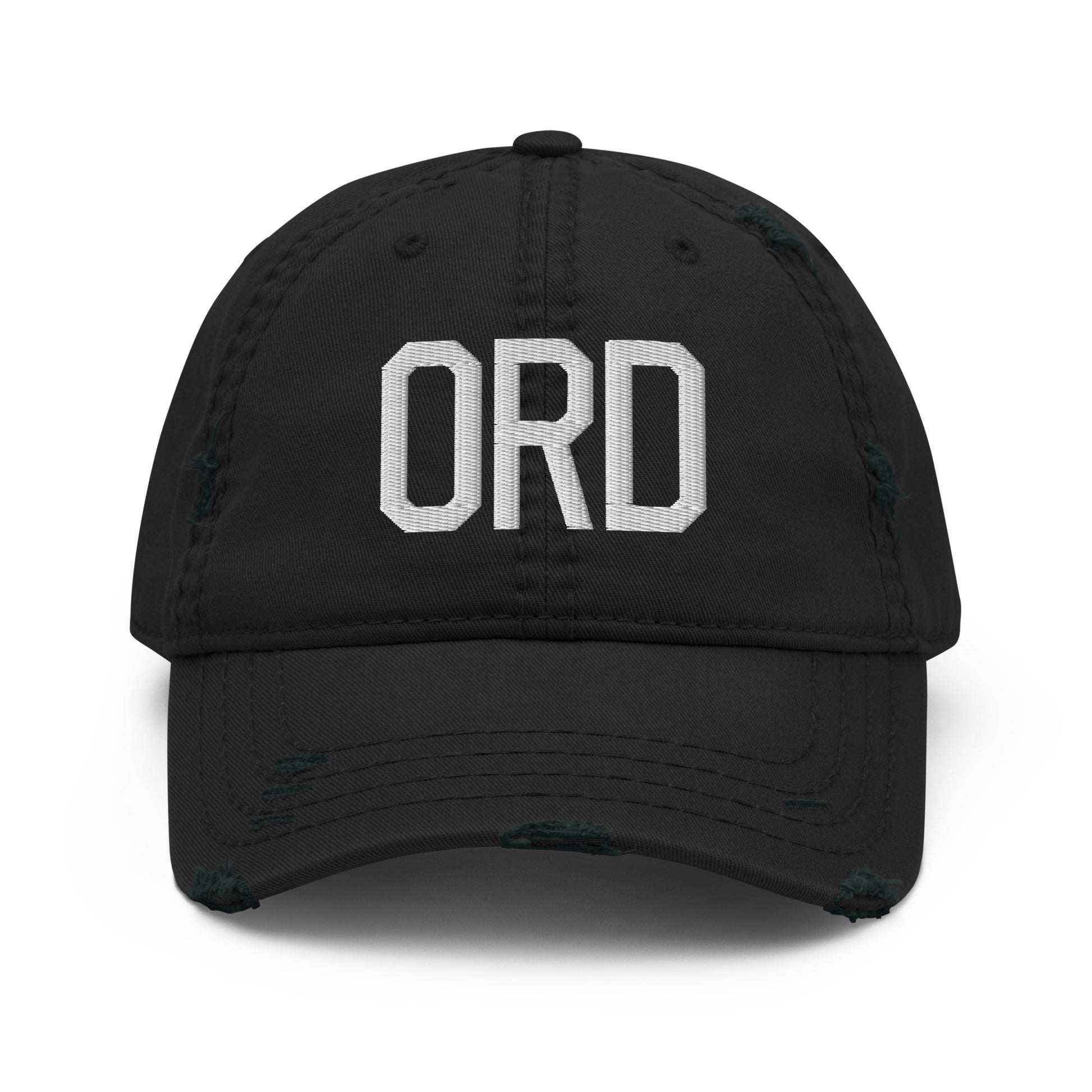Airport Code Distressed Hat - White • ORD Chicago • YHM Designs - Image 10