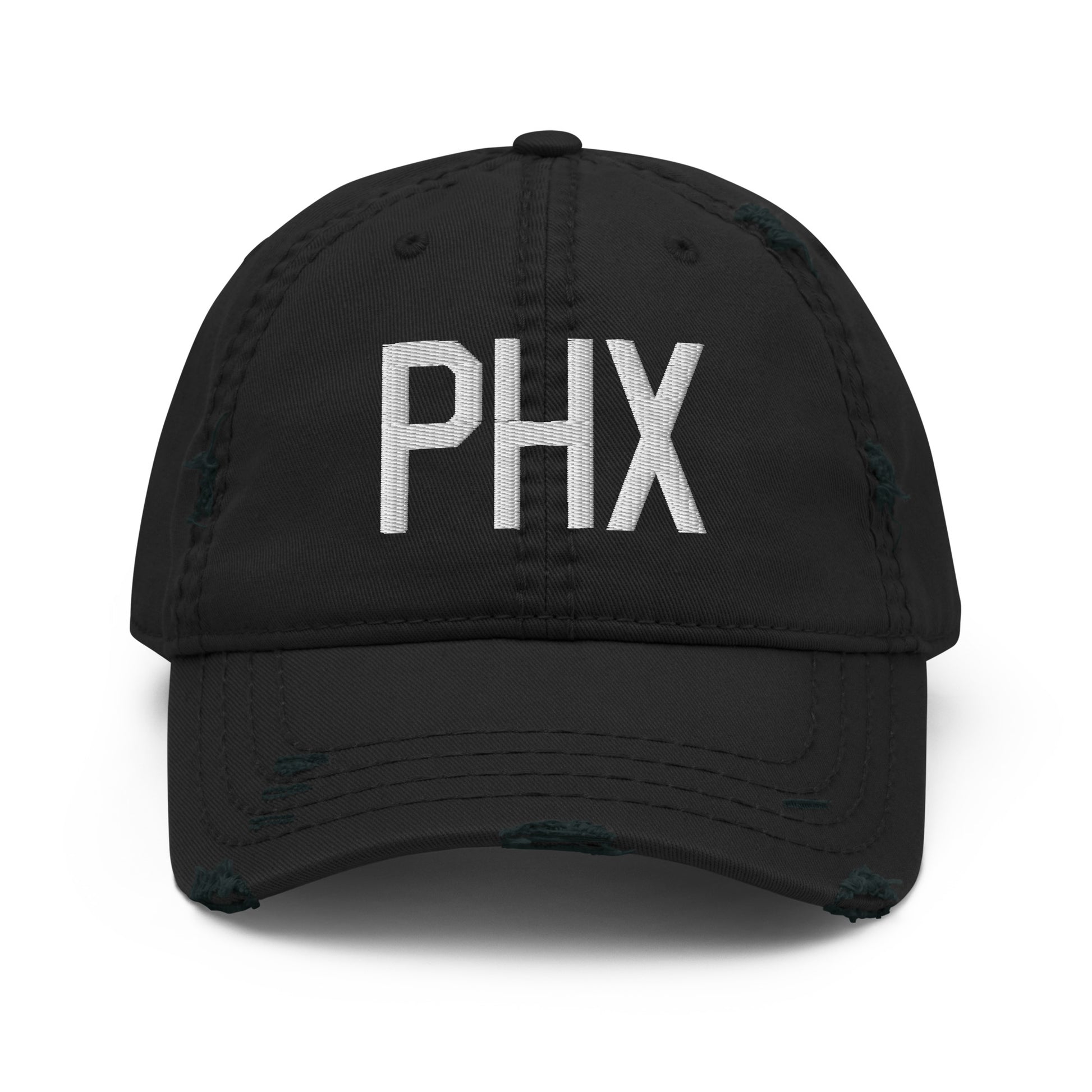 Airport Code Distressed Hat - White • PHX Phoenix • YHM Designs - Image 10