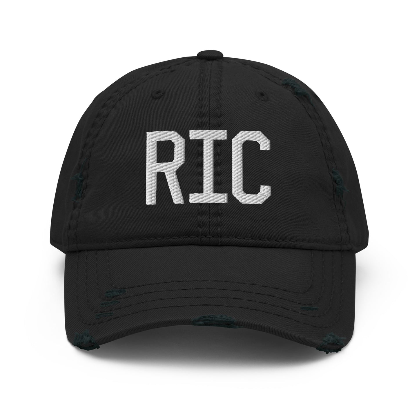 Airport Code Distressed Hat - White • RIC Richmond • YHM Designs - Image 10
