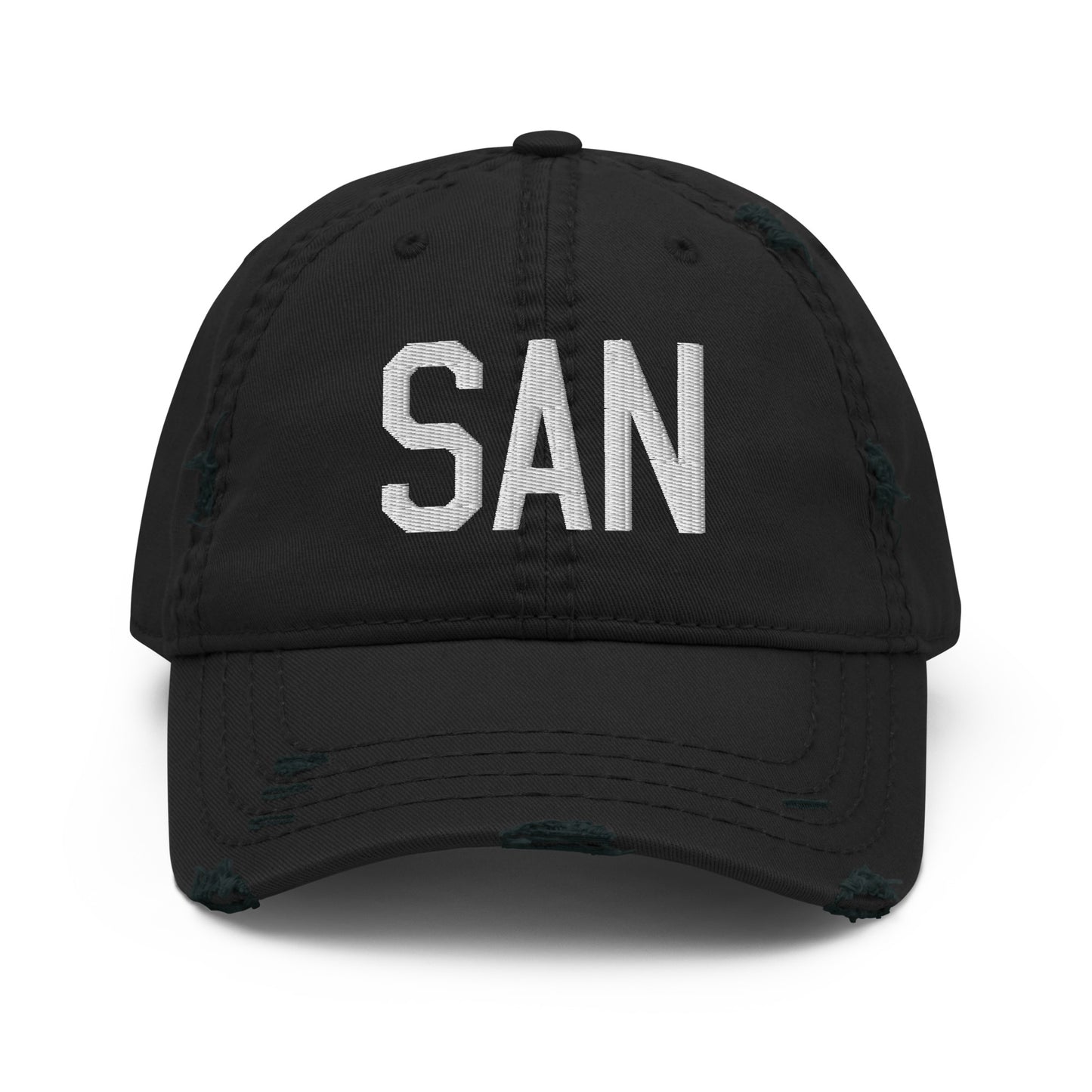 Airport Code Distressed Hat - White • SAN San Diego • YHM Designs - Image 10