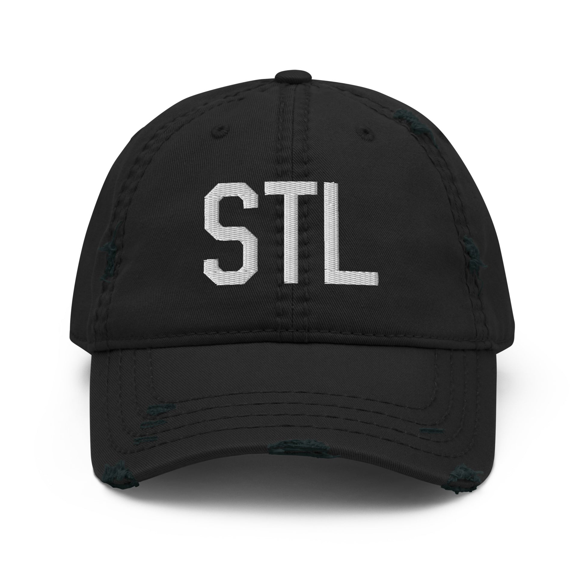 Airport Code Distressed Hat - White • STL St. Louis • YHM Designs - Image 10