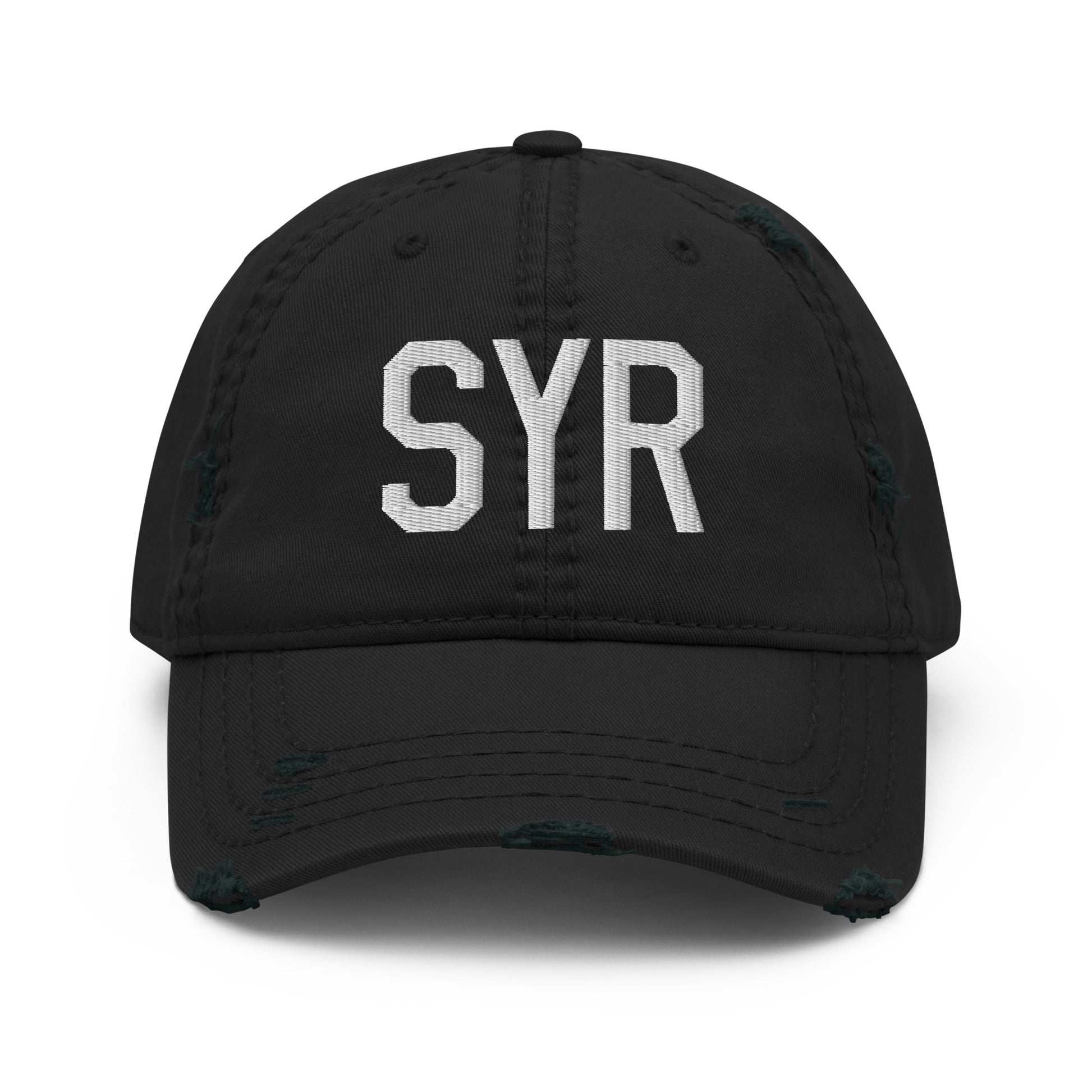 Airport Code Distressed Hat - White • SYR Syracuse • YHM Designs - Image 10