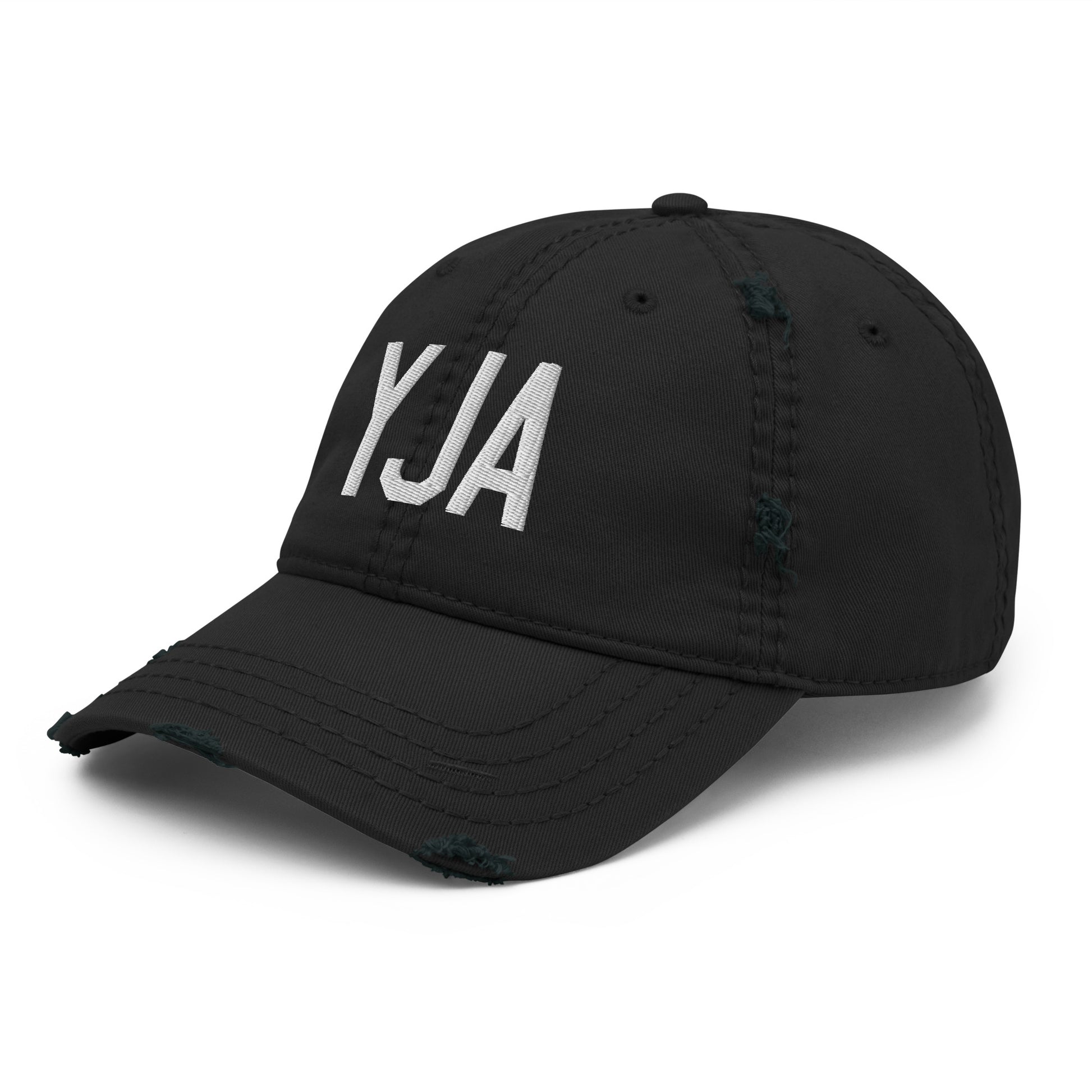 Airport Code Distressed Hat - White • YJA Jasper • YHM Designs - Image 11