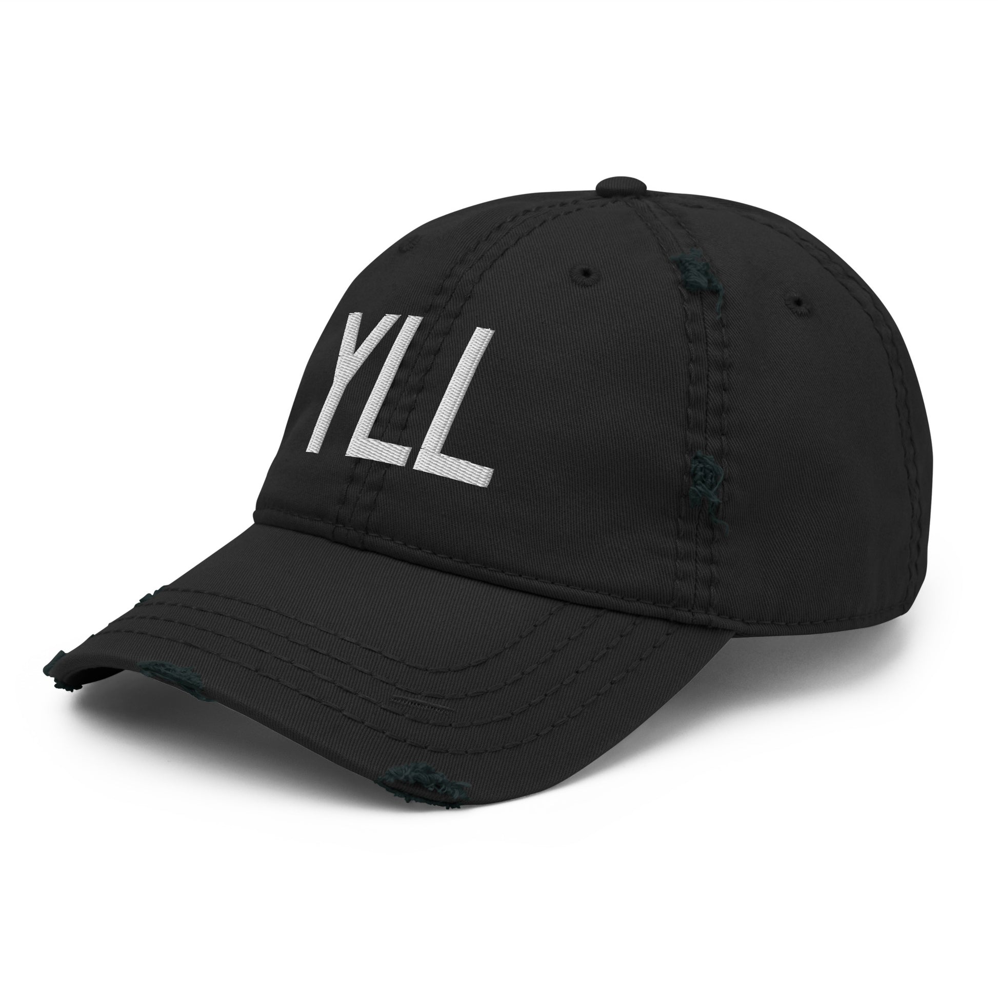 Airport Code Distressed Hat - White • YLL Lloydminster • YHM Designs - Image 11