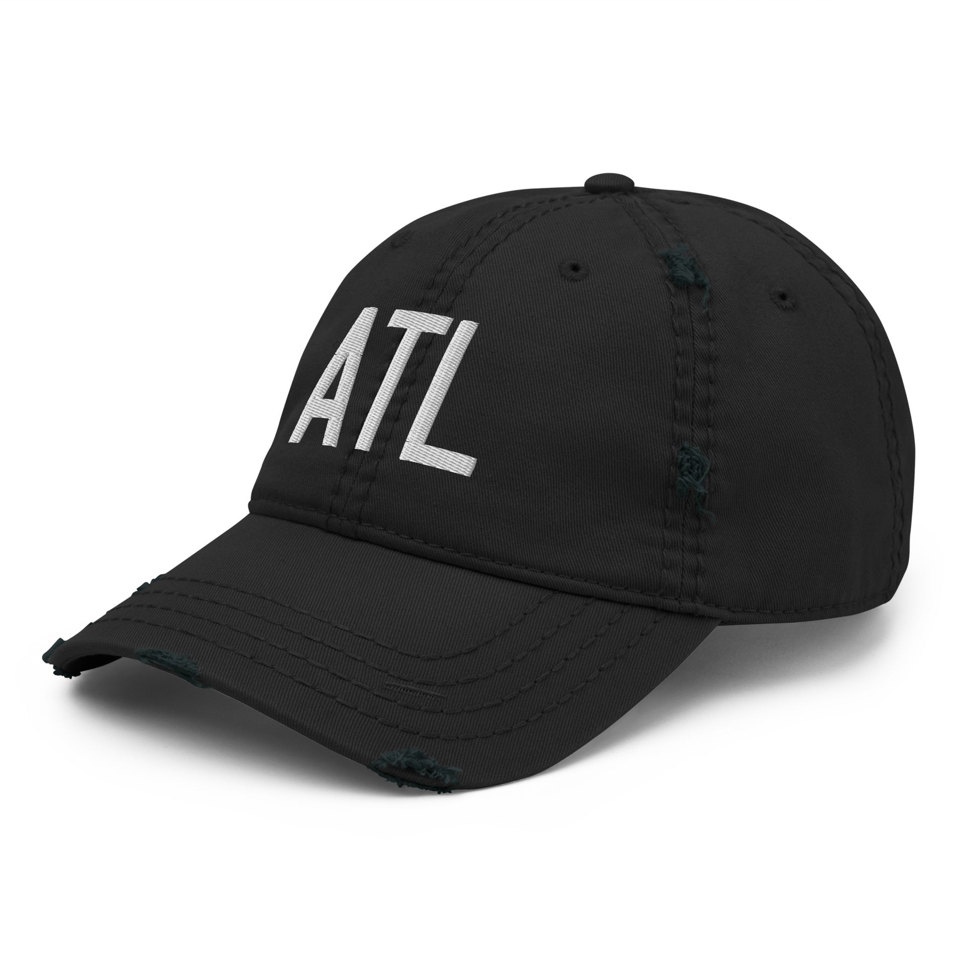 Airport Code Distressed Hat - White • ATL Atlanta • YHM Designs - Image 11