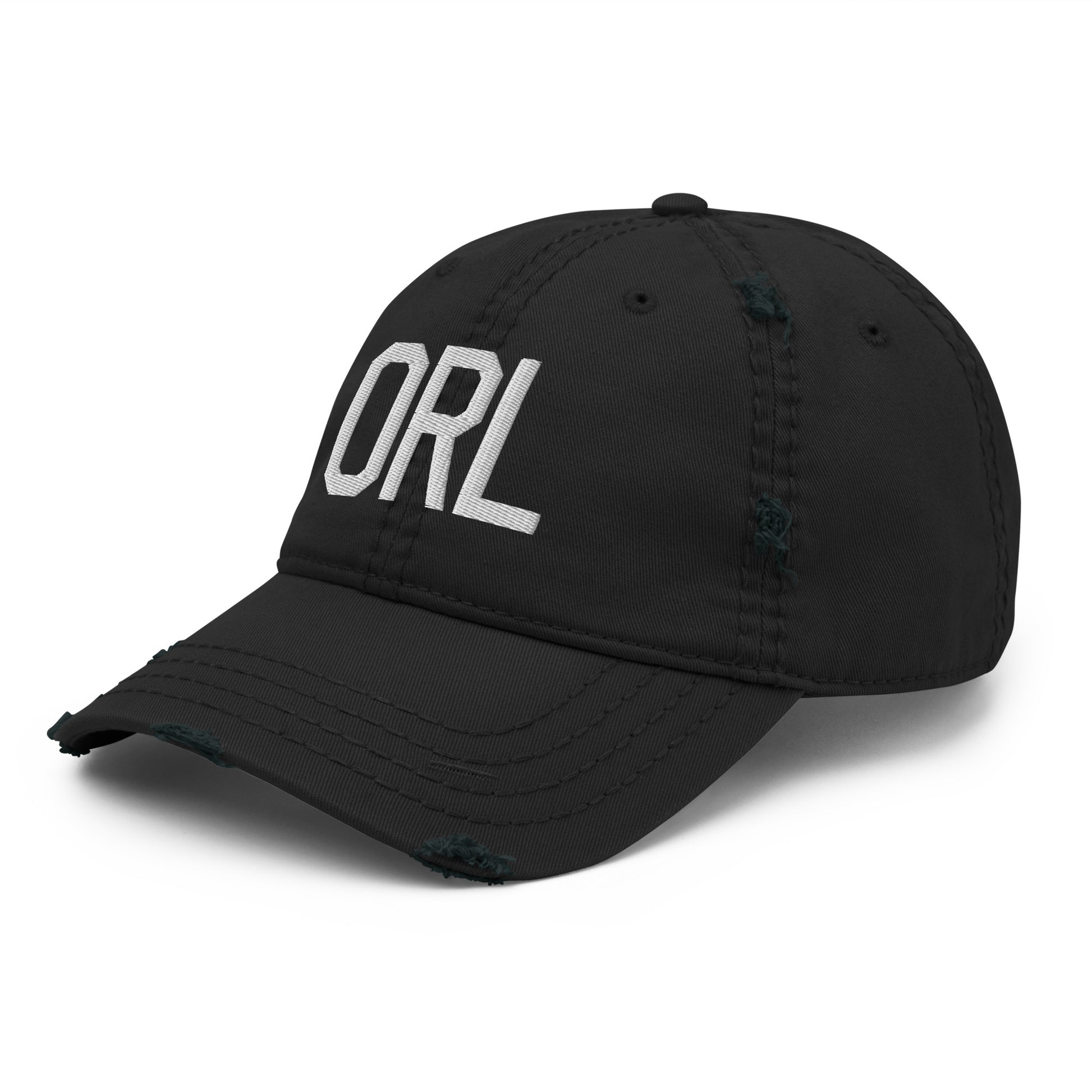 Airport Code Distressed Hat - White • ORL Orlando • YHM Designs - Image 11