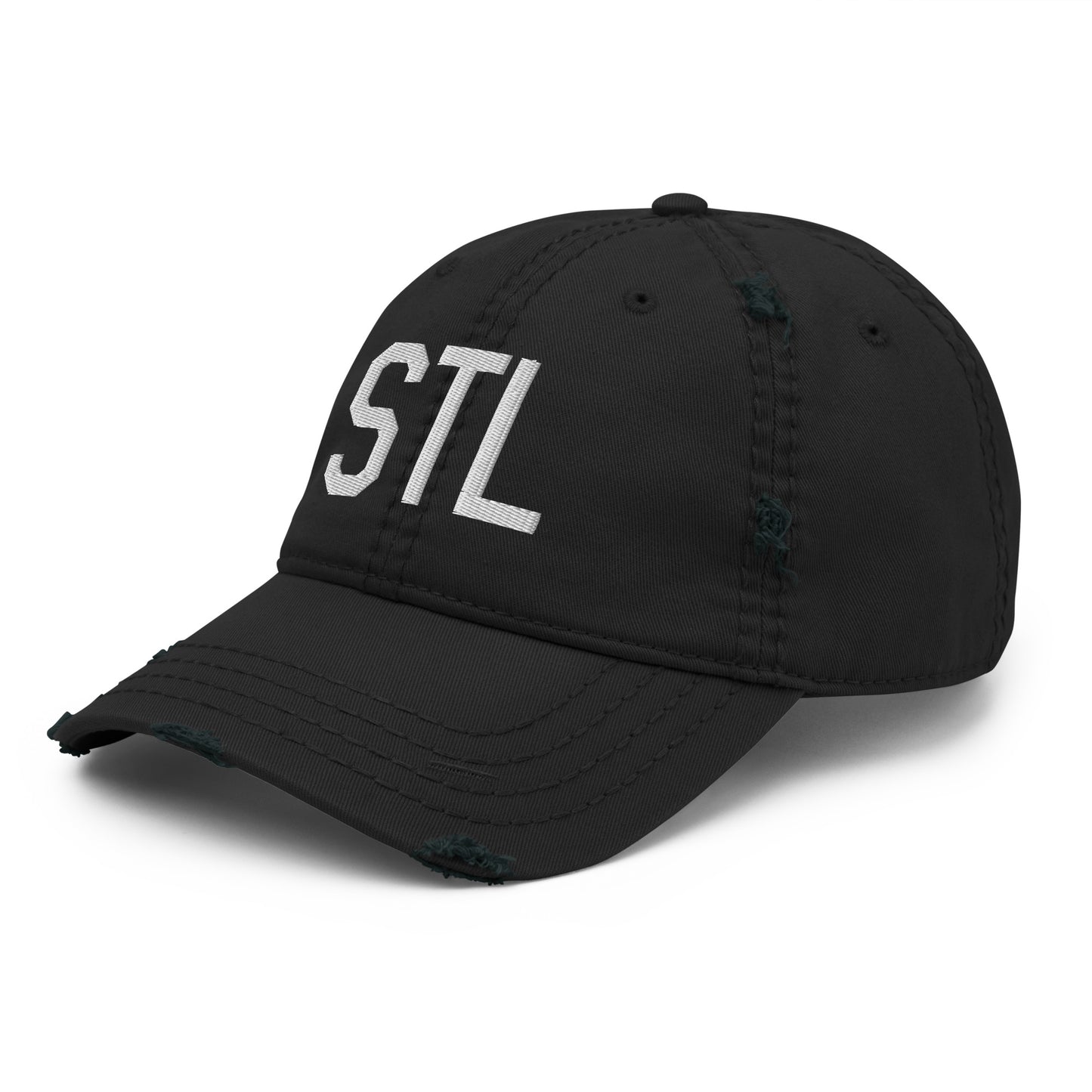 Airport Code Distressed Hat - White • STL St. Louis • YHM Designs - Image 11