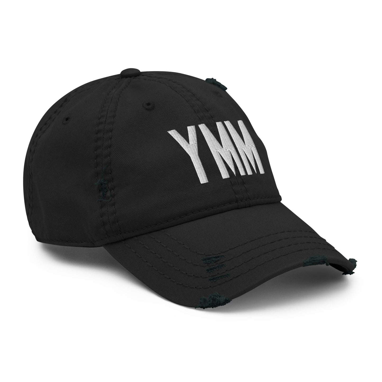 Airport Code Distressed Hat - White • YMM Fort McMurray • YHM Designs - Image 12