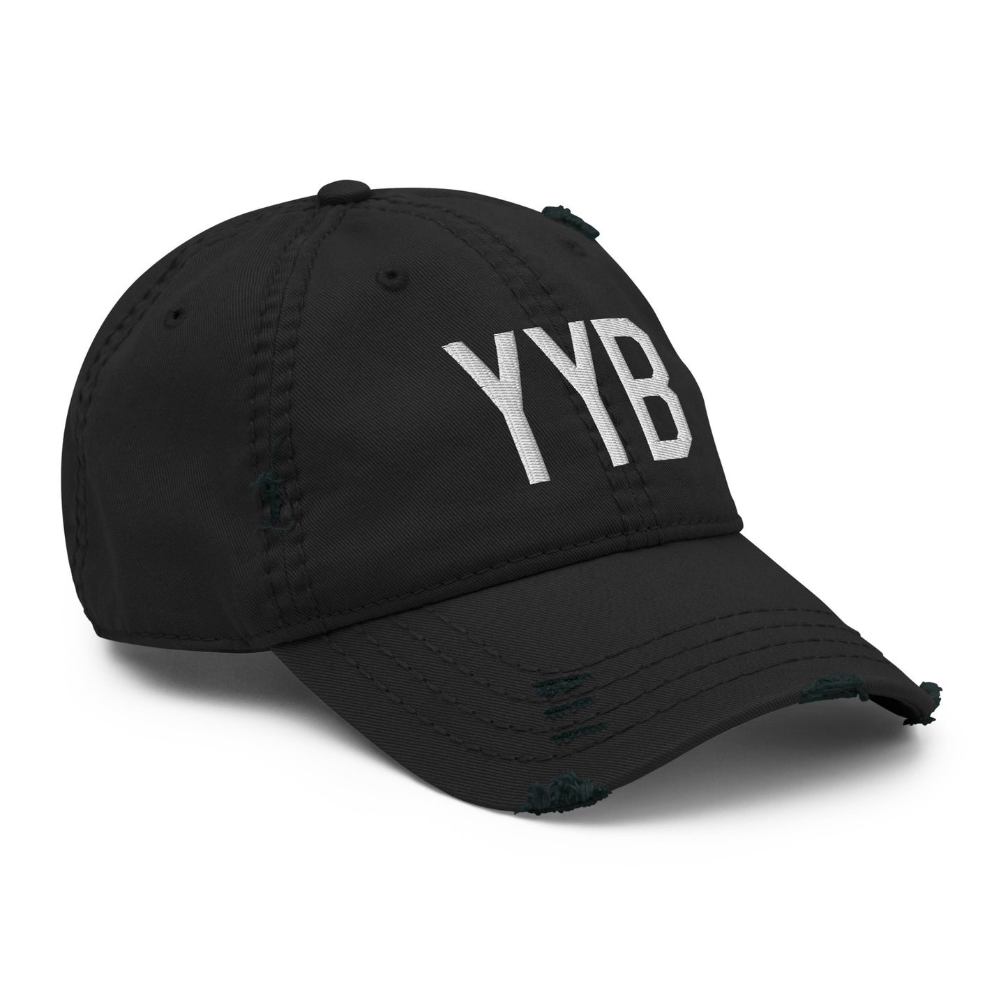 Airport Code Distressed Hat - White • YYB North Bay • YHM Designs - Image 12