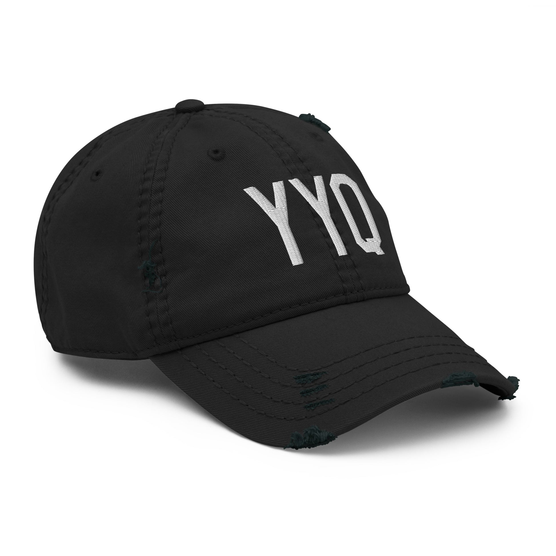 Airport Code Distressed Hat - White • YYQ Churchill • YHM Designs - Image 12