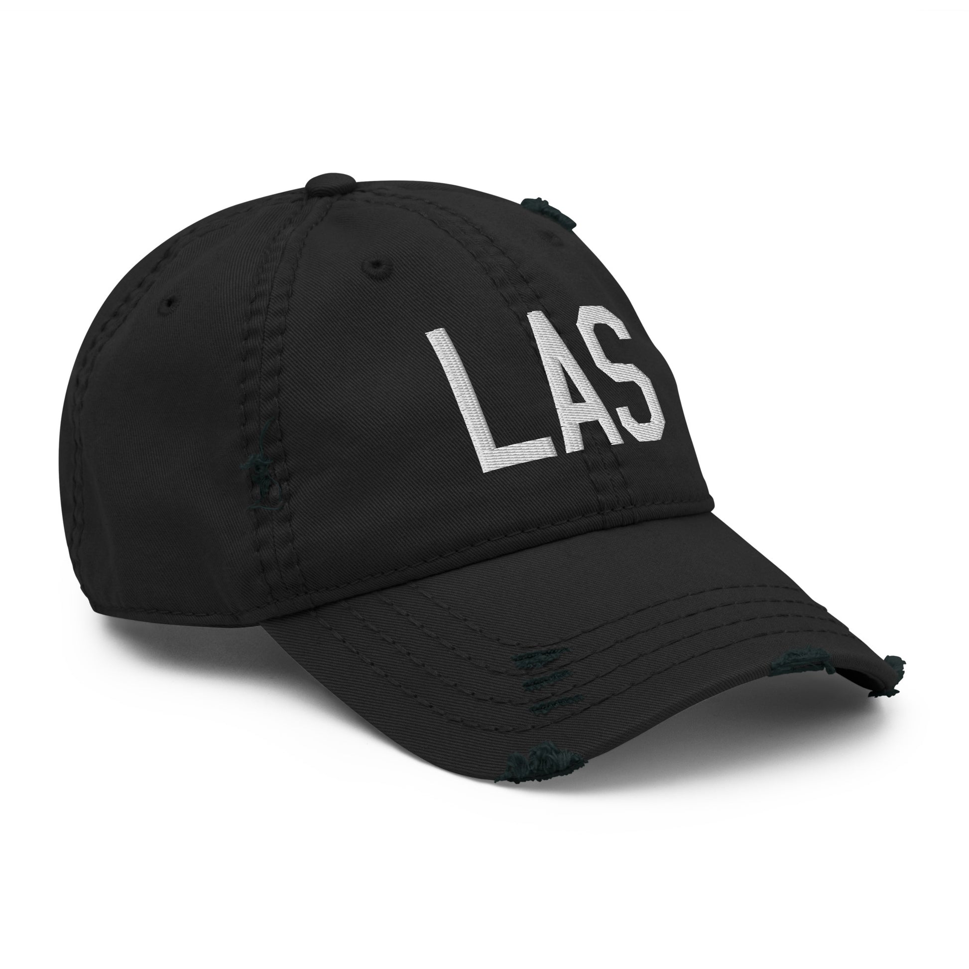 Airport Code Distressed Hat - White • LAS Las Vegas • YHM Designs - Image 12