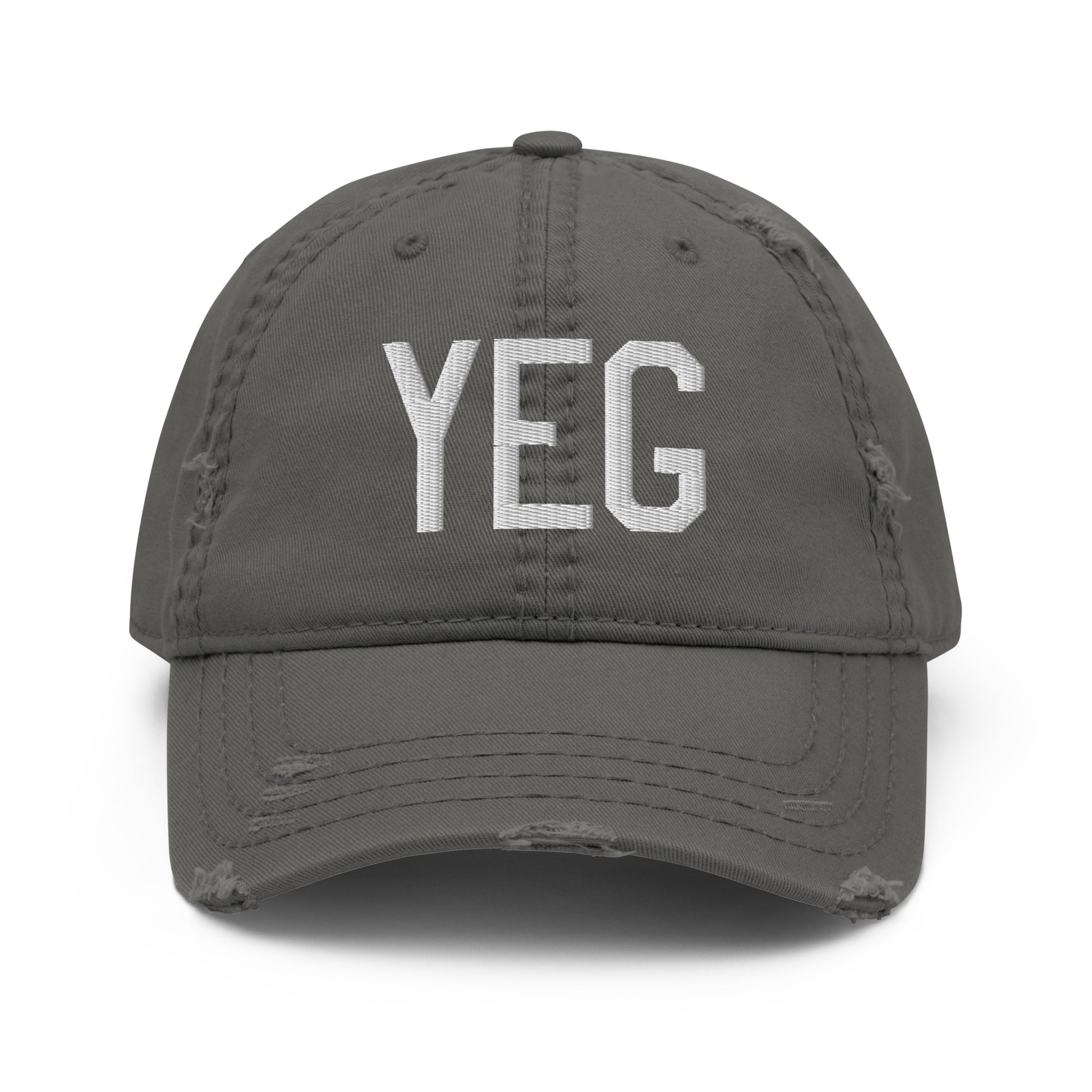 Airport Code Distressed Hat - White • YEG Edmonton • YHM Designs - Image 15