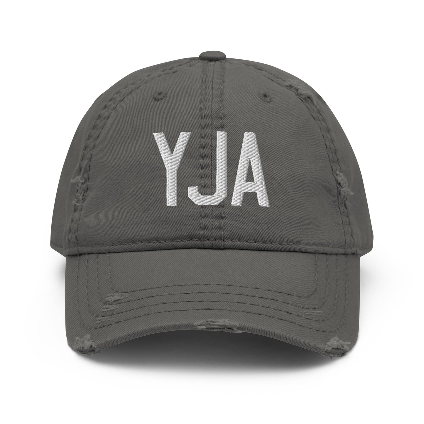 Airport Code Distressed Hat - White • YJA Jasper • YHM Designs - Image 15