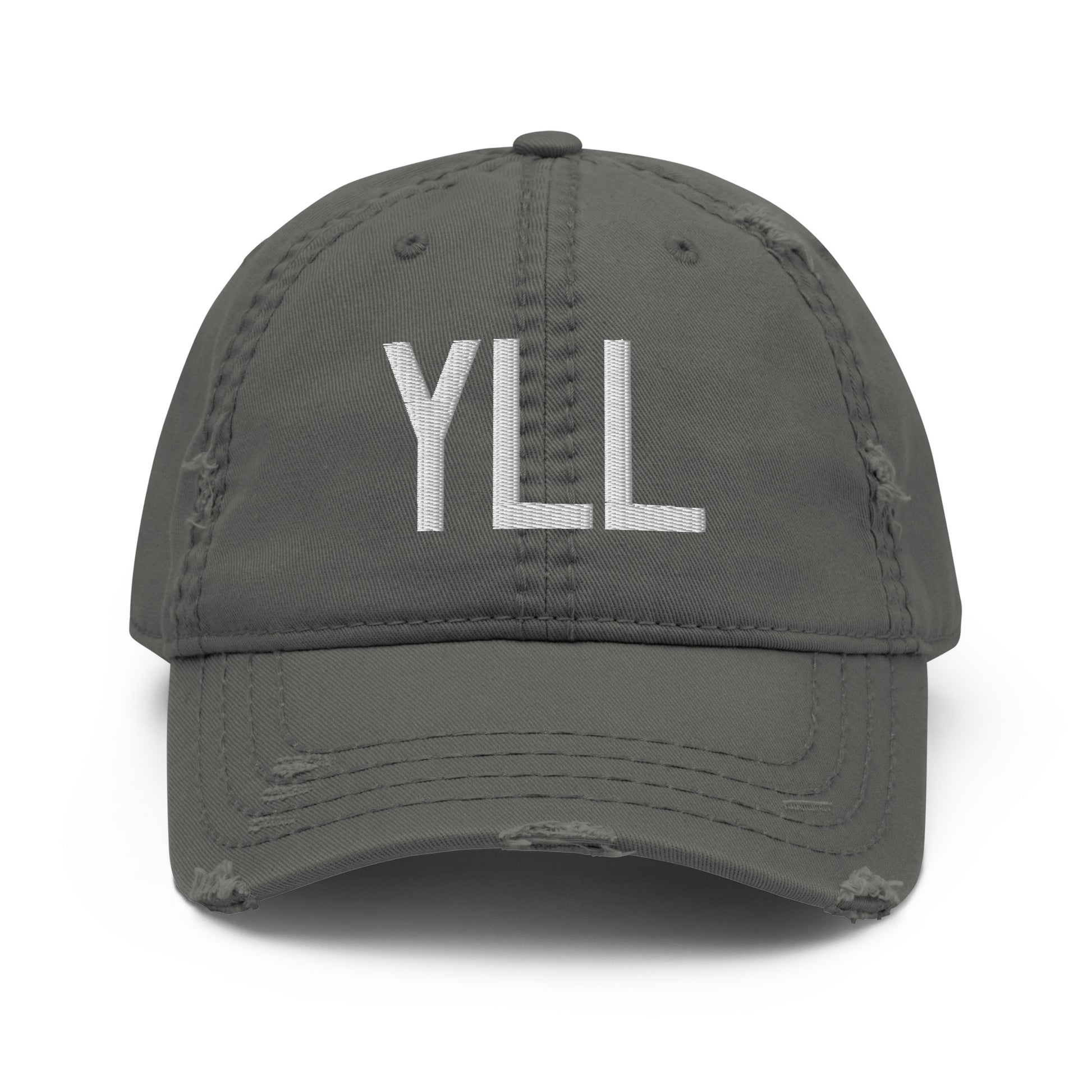 Airport Code Distressed Hat - White • YLL Lloydminster • YHM Designs - Image 15