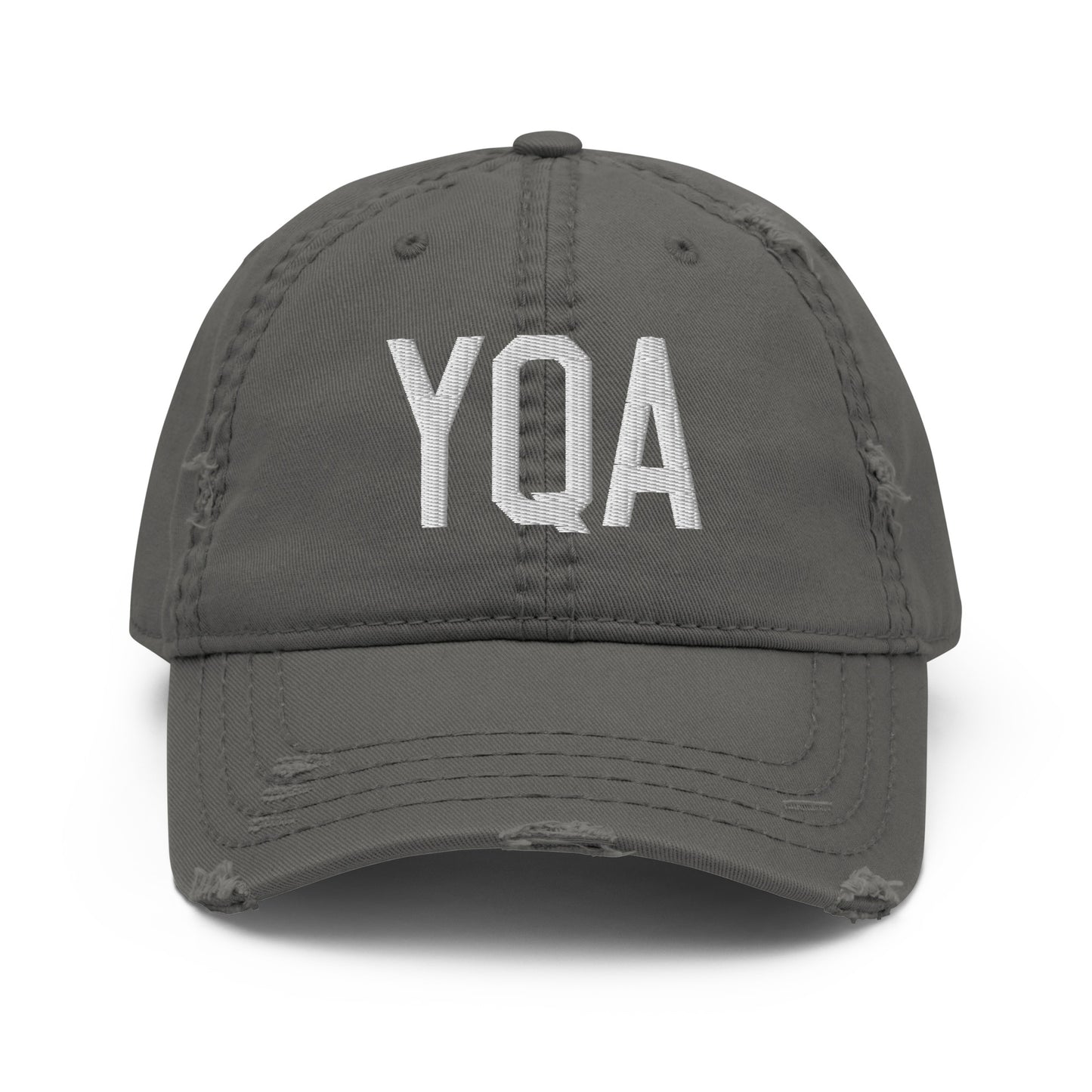 Airport Code Distressed Hat - White • YQA Muskoka • YHM Designs - Image 15