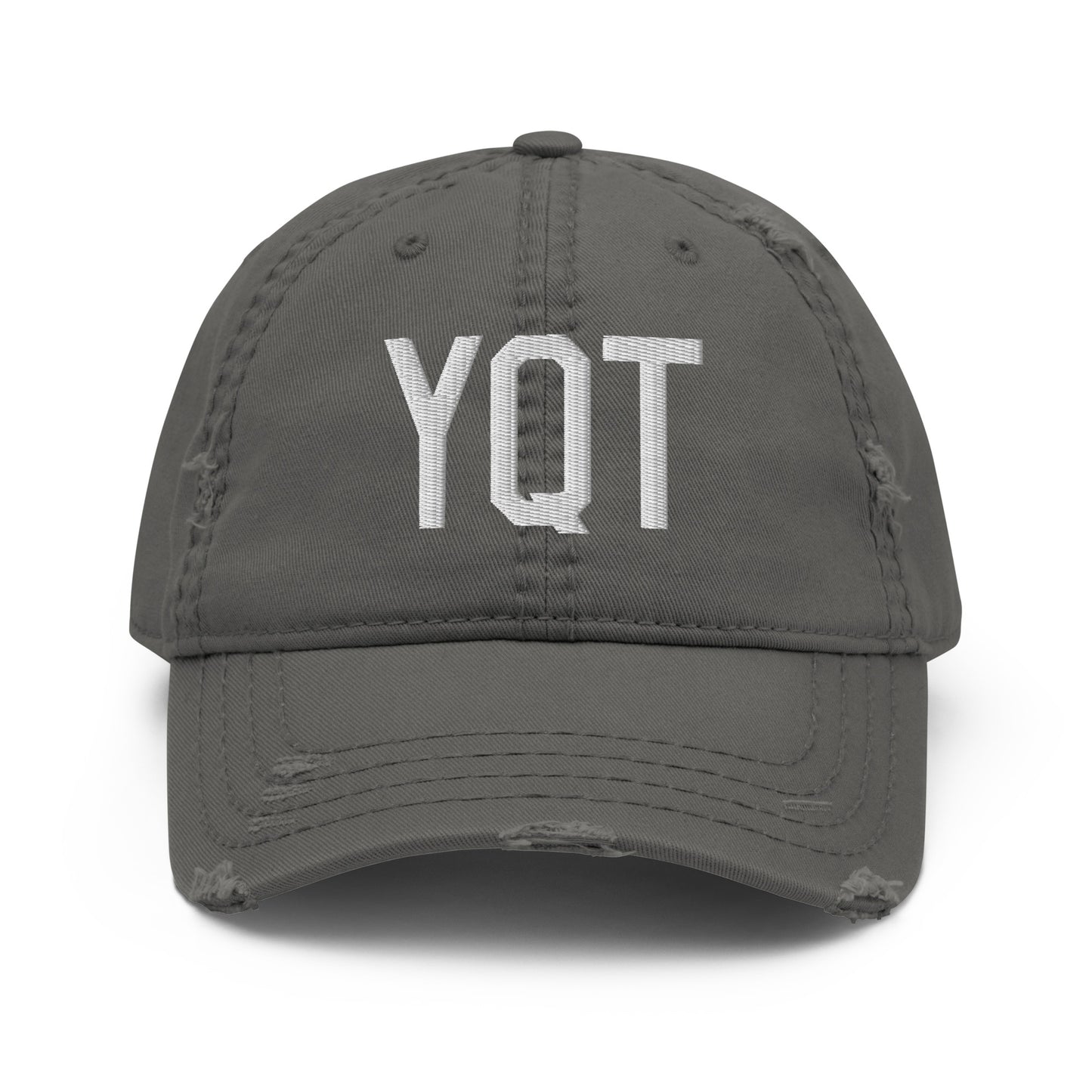 Airport Code Distressed Hat - White • YQT Thunder Bay • YHM Designs - Image 15