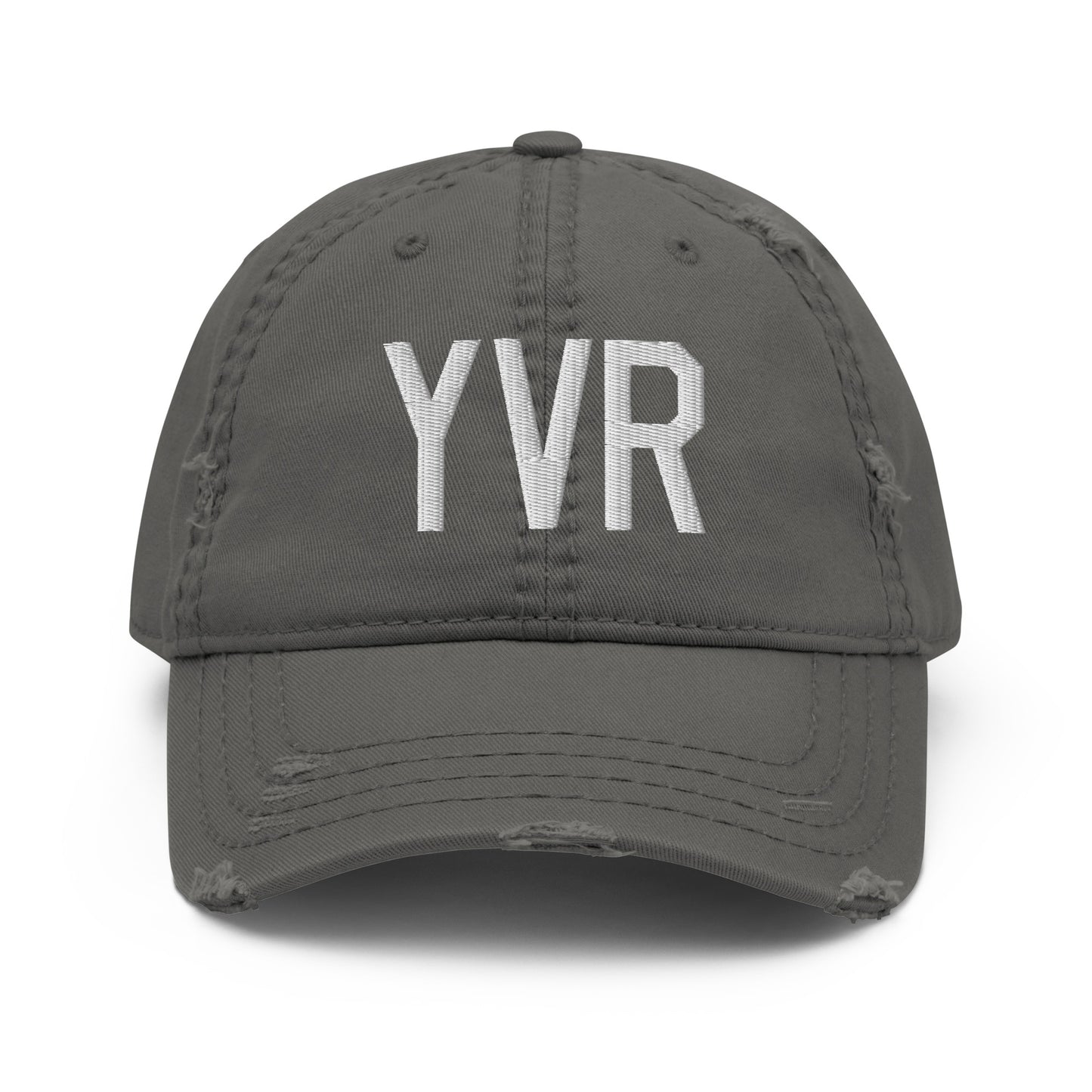 Airport Code Distressed Hat - White • YVR Vancouver • YHM Designs - Image 15