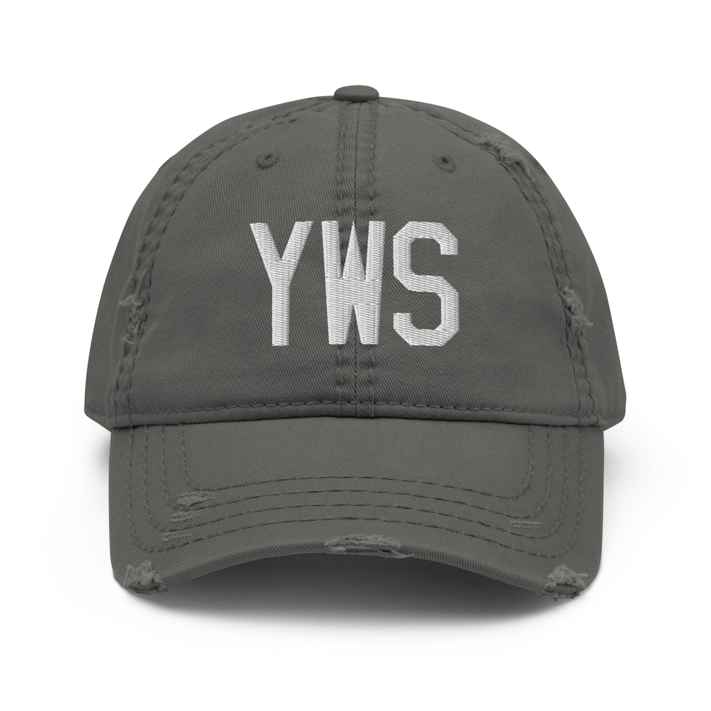 Airport Code Distressed Hat - White • YWS Whistler • YHM Designs - Image 15