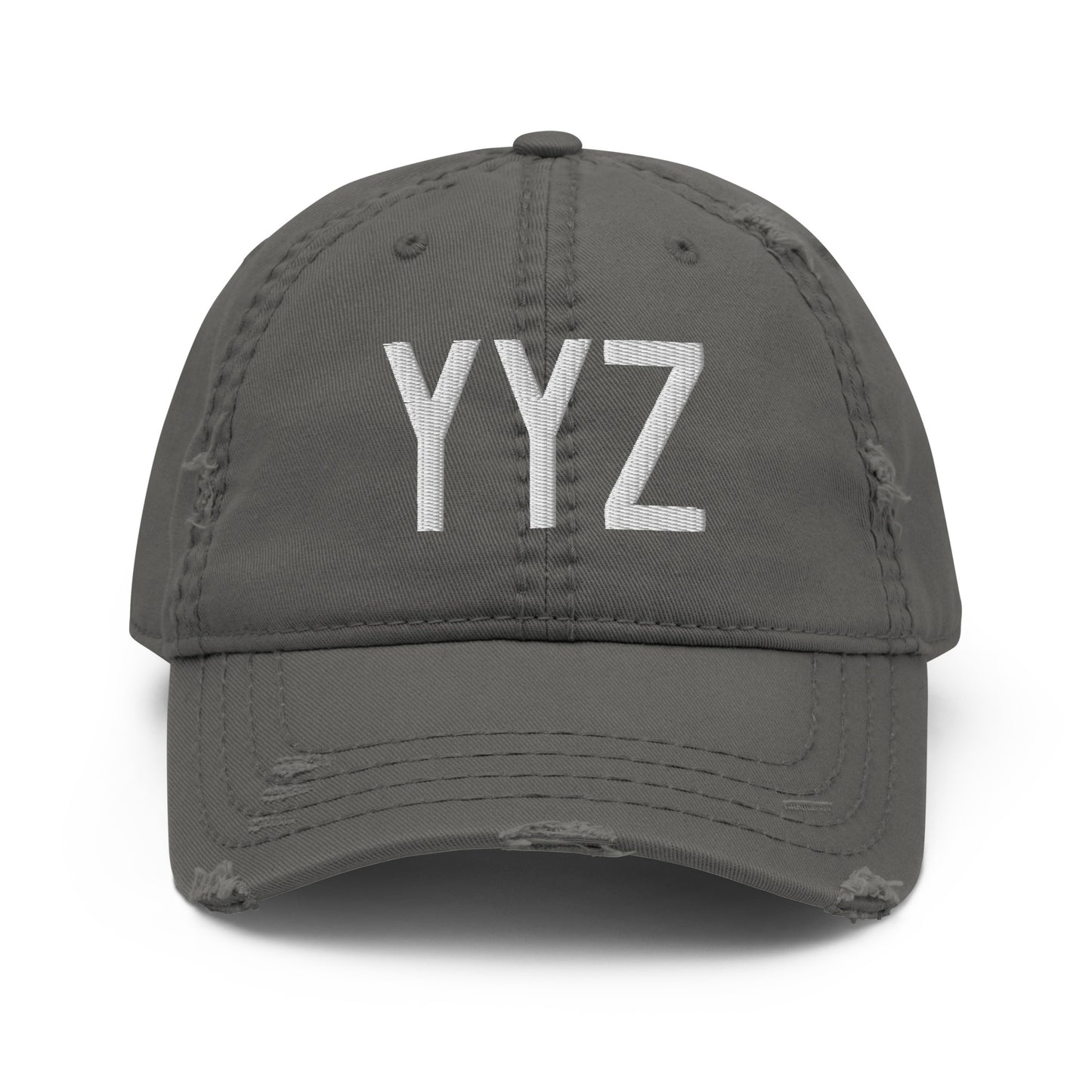 Airport Code Distressed Hat - White • YYZ Toronto • YHM Designs - Image 15