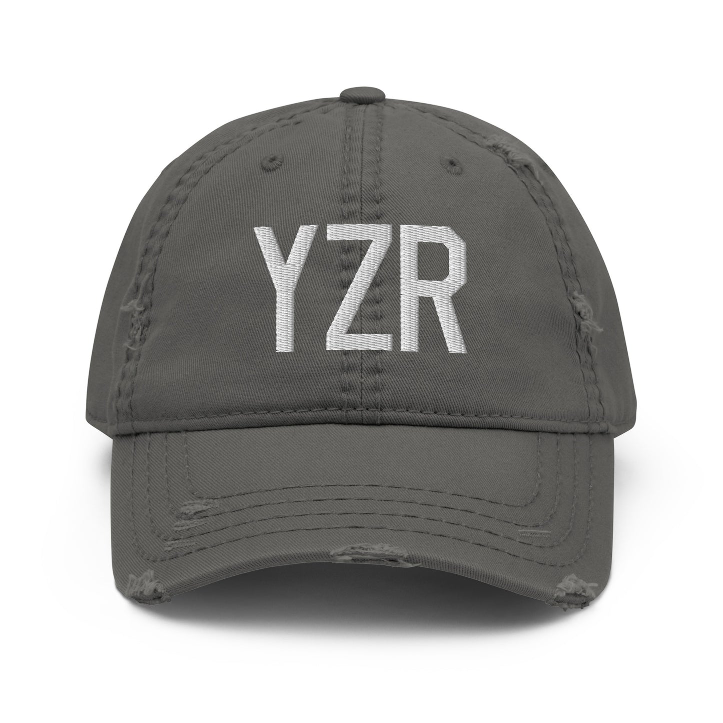 Airport Code Distressed Hat - White • YZR Sarnia • YHM Designs - Image 15