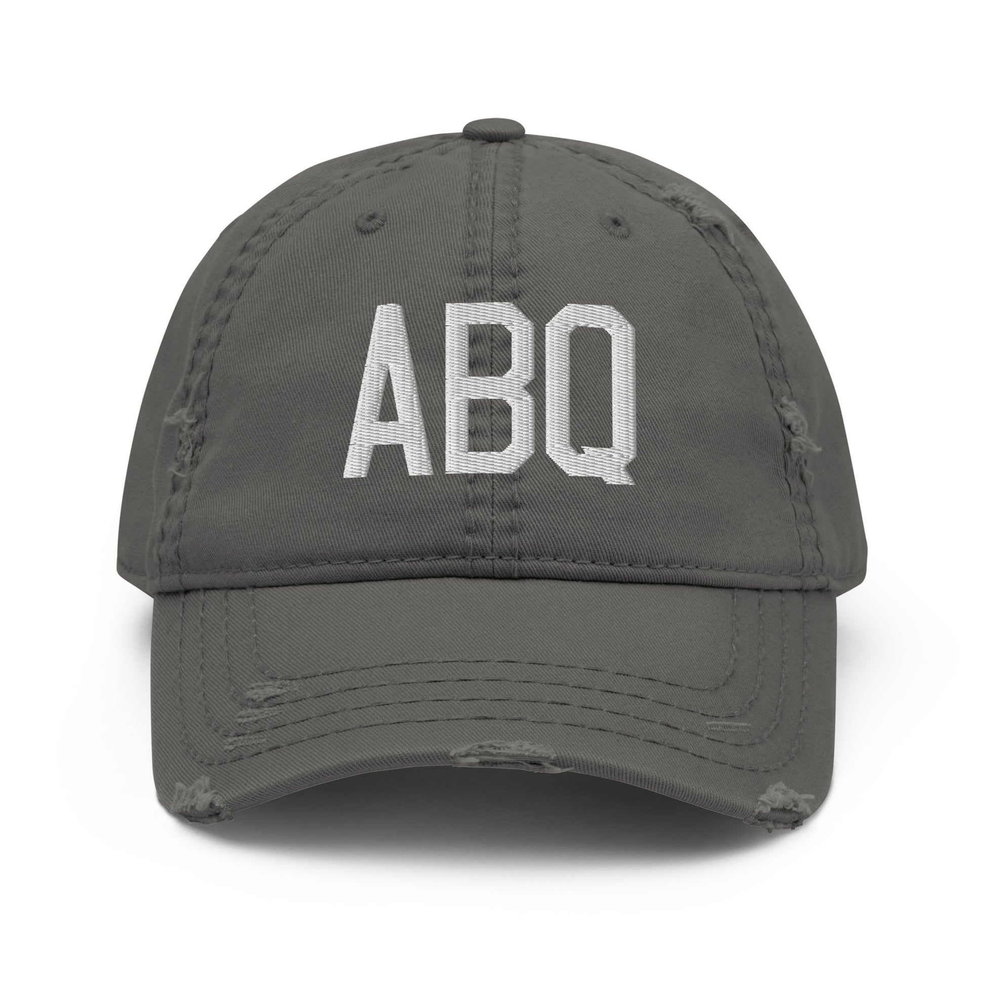 Airport Code Distressed Hat - White • ABQ Albuquerque • YHM Designs - Image 15