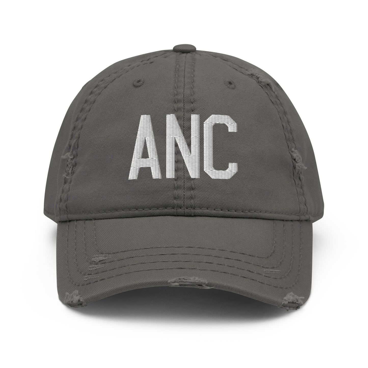 Airport Code Distressed Hat - White • ANC Anchorage • YHM Designs - Image 15