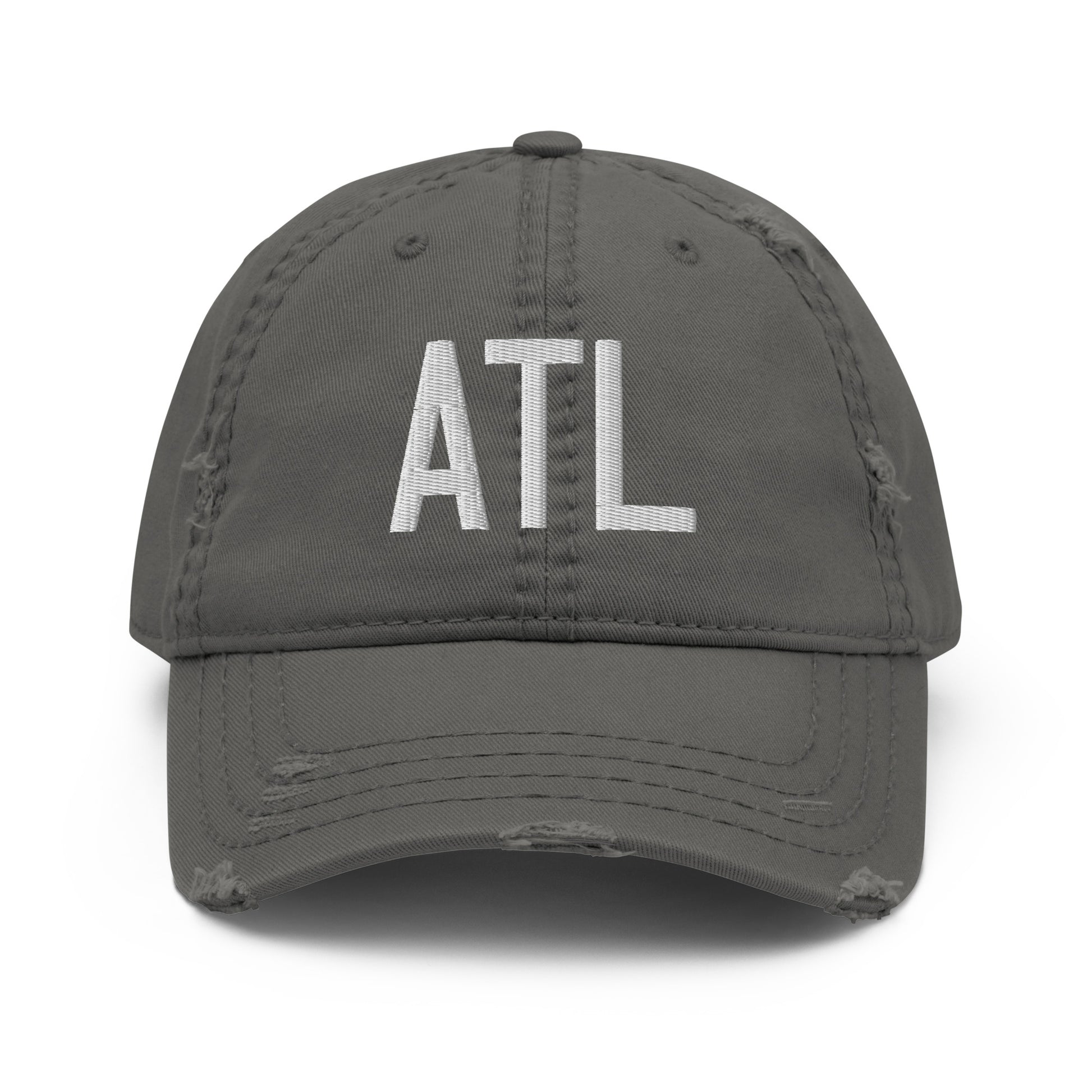 Airport Code Distressed Hat - White • ATL Atlanta • YHM Designs - Image 15